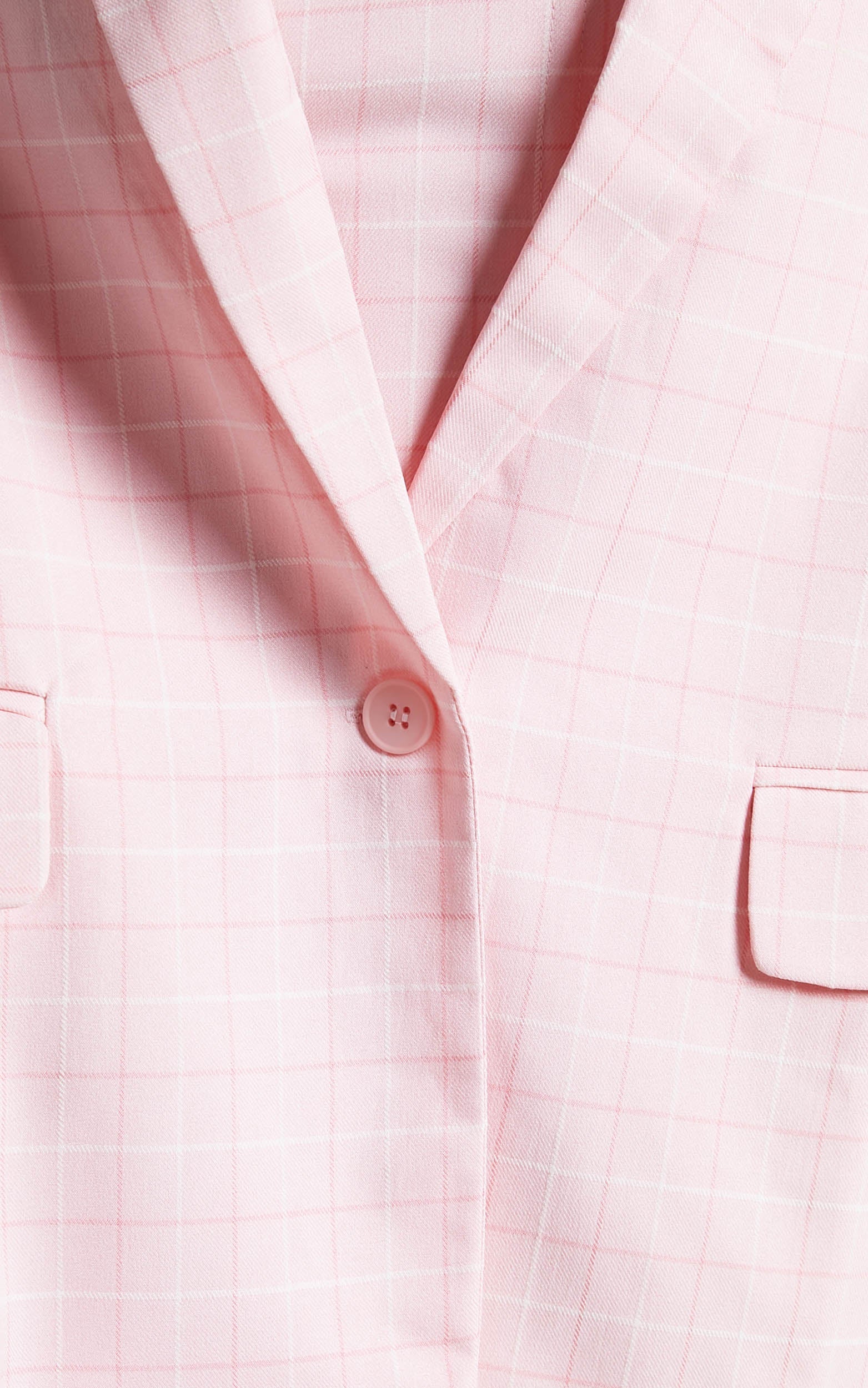 Maddiline Single Breasted Blazer in Pink Check