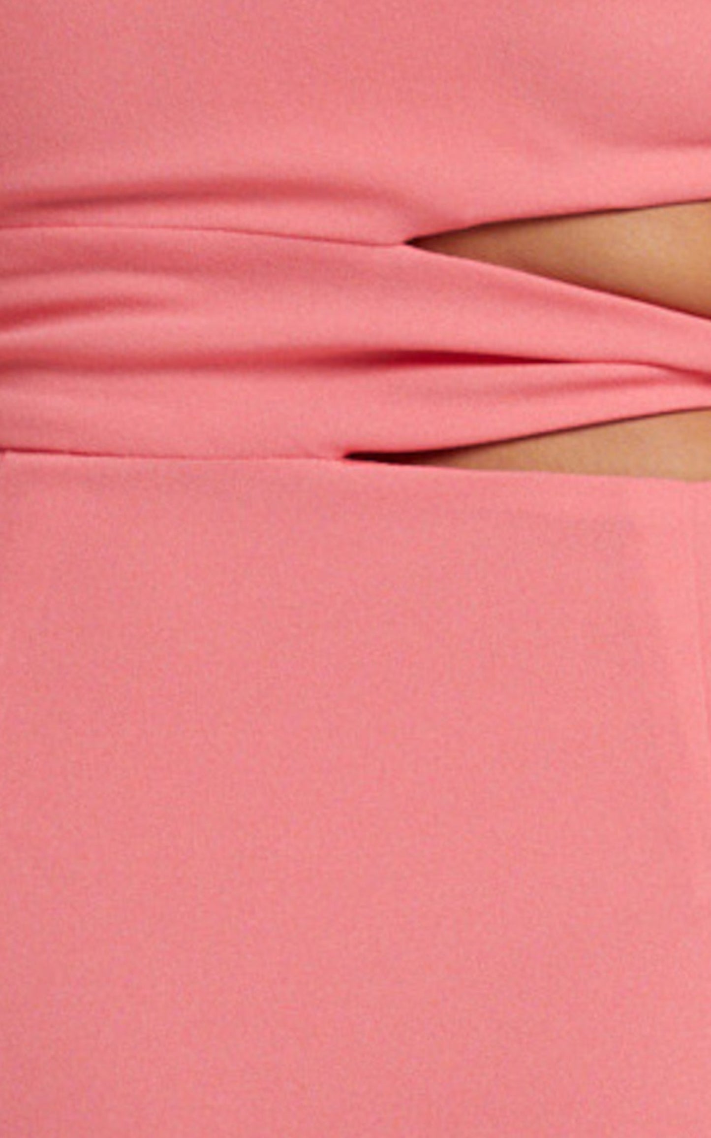 Alvana Strapless Cut out Midi Dress in Pink