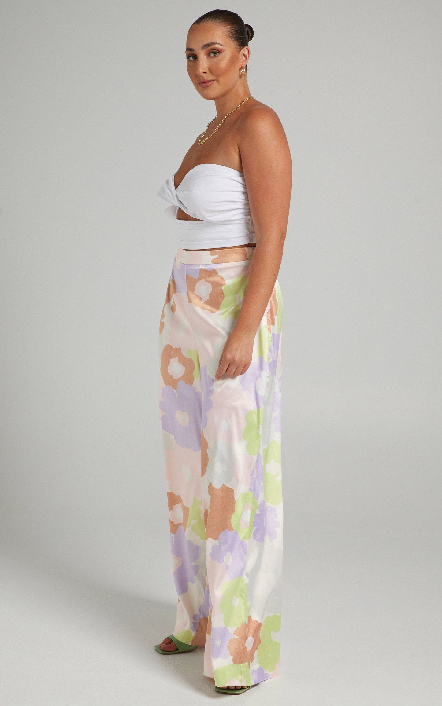 Leighton Pants - High Waisted Wide Leg Pants in Lumiere Floral