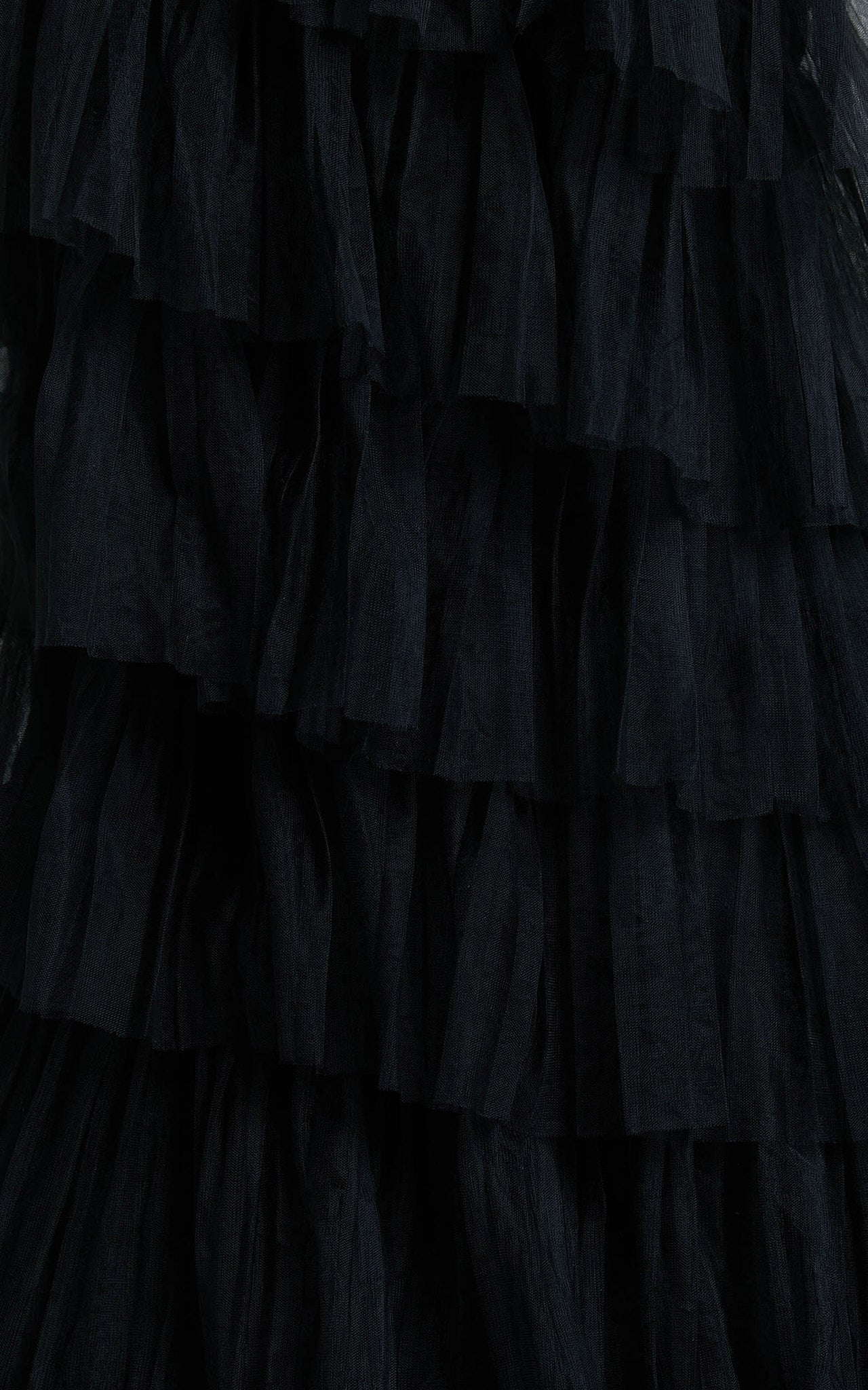 Maddison Midi Dress - Tulle One Shoulder Dress in Black