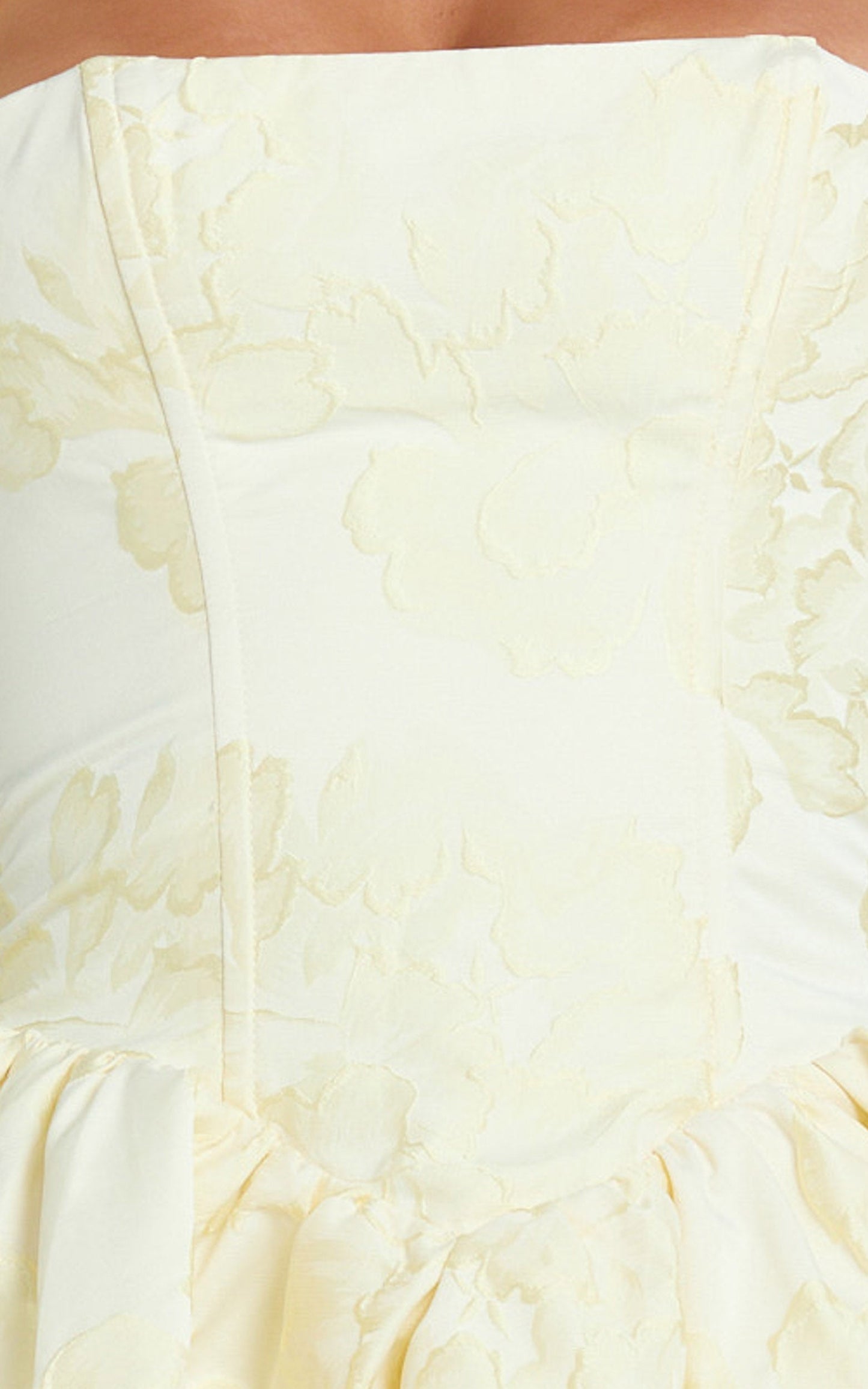 Maddy Mini Dress - Square Neck Halter Fit And Flare Dress in Lemon