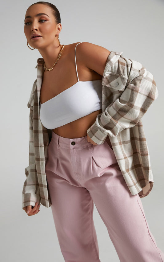 Maddyson Shacket - Check Shacket in Brown Check