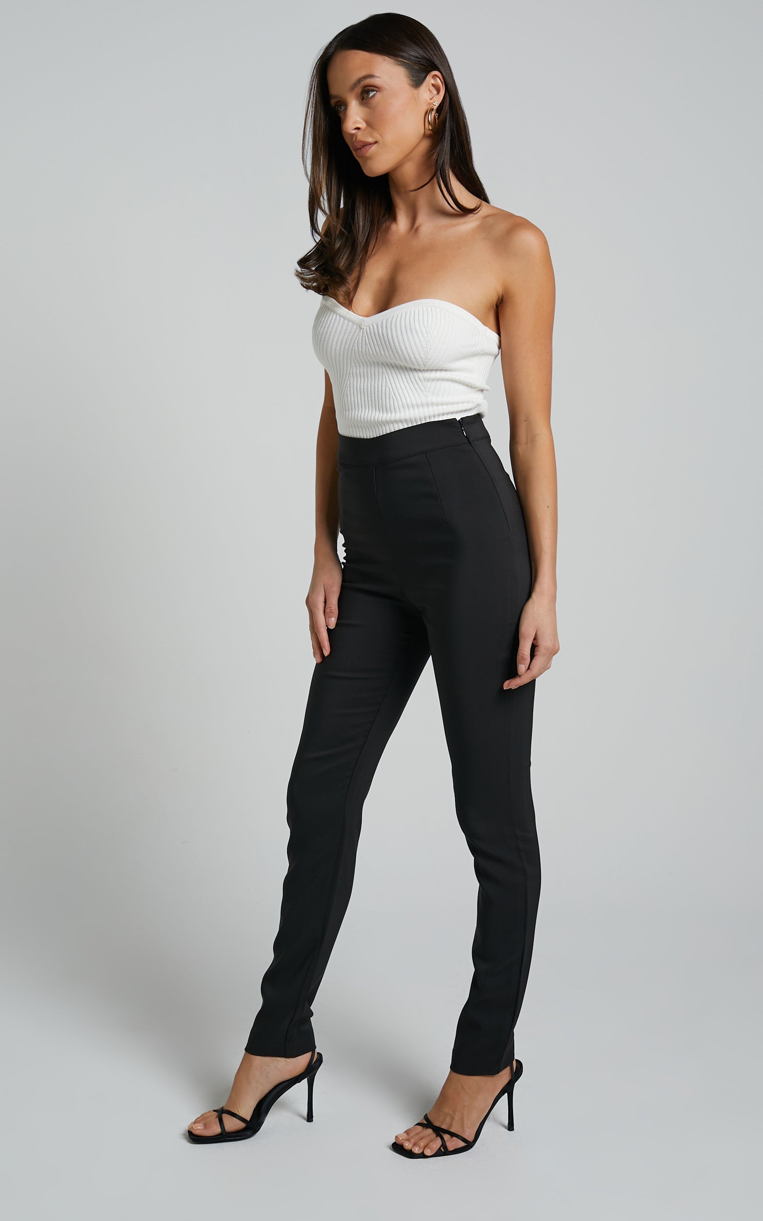 Madilyn Pants - High Waisted Cigarette Pants in Black