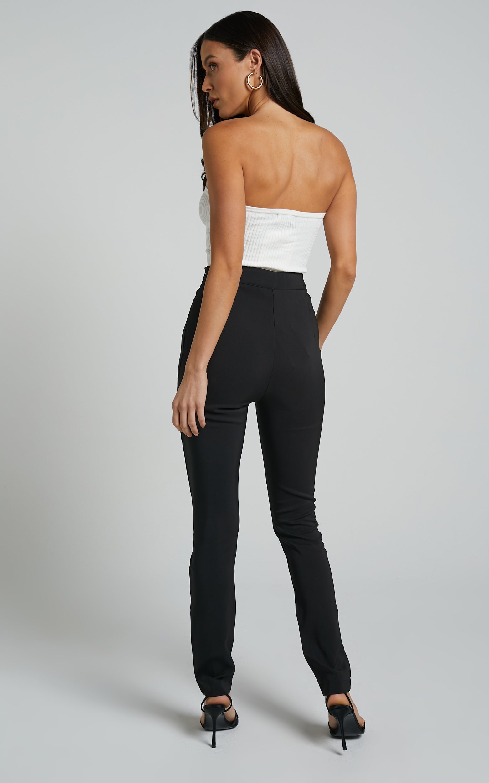 Madilyn Pants - High Waisted Cigarette Pants in Black