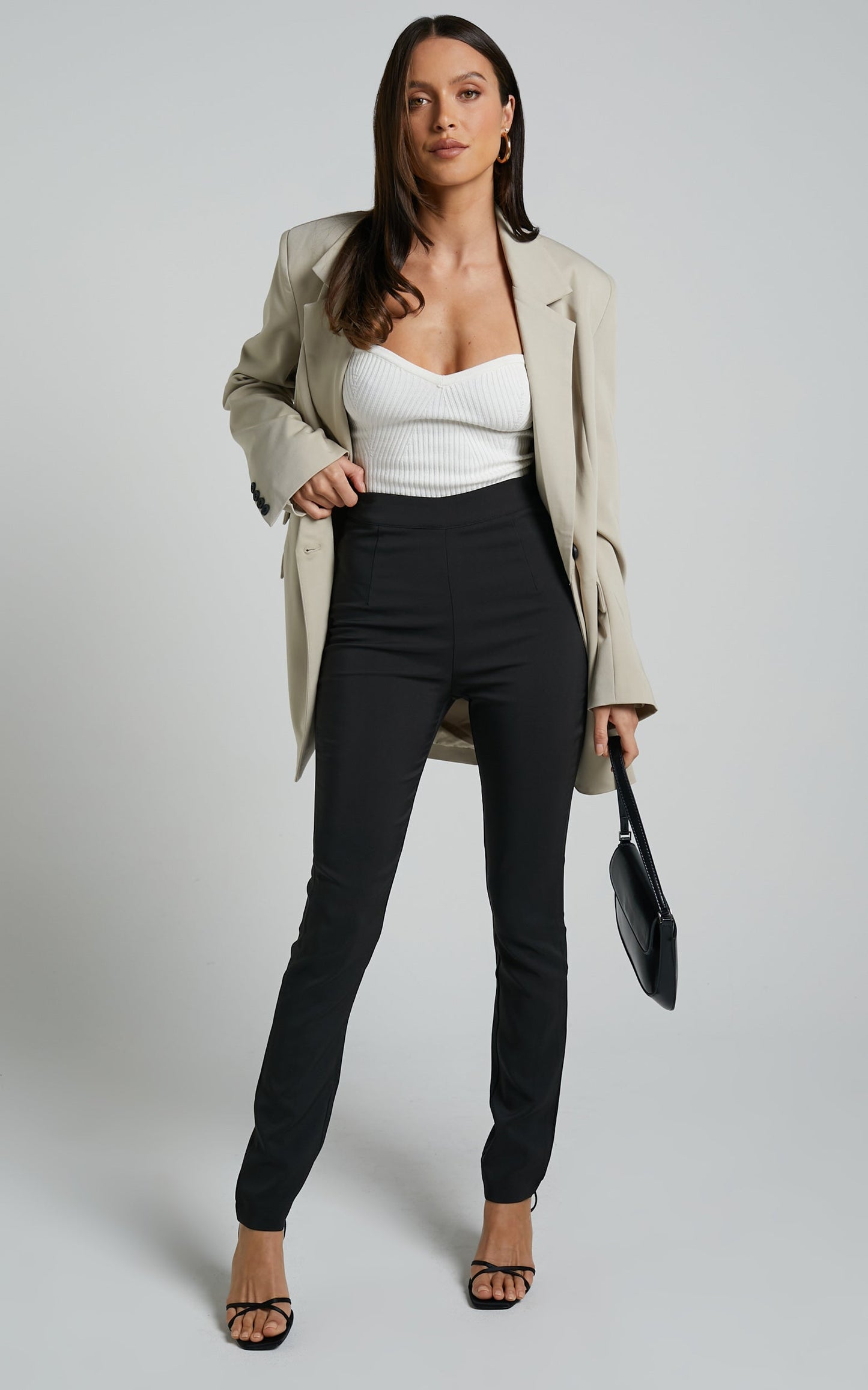 Madilyn Pants - High Waisted Cigarette Pants in Black