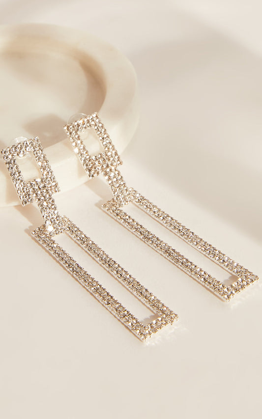 Maffey Earrings in Diamante