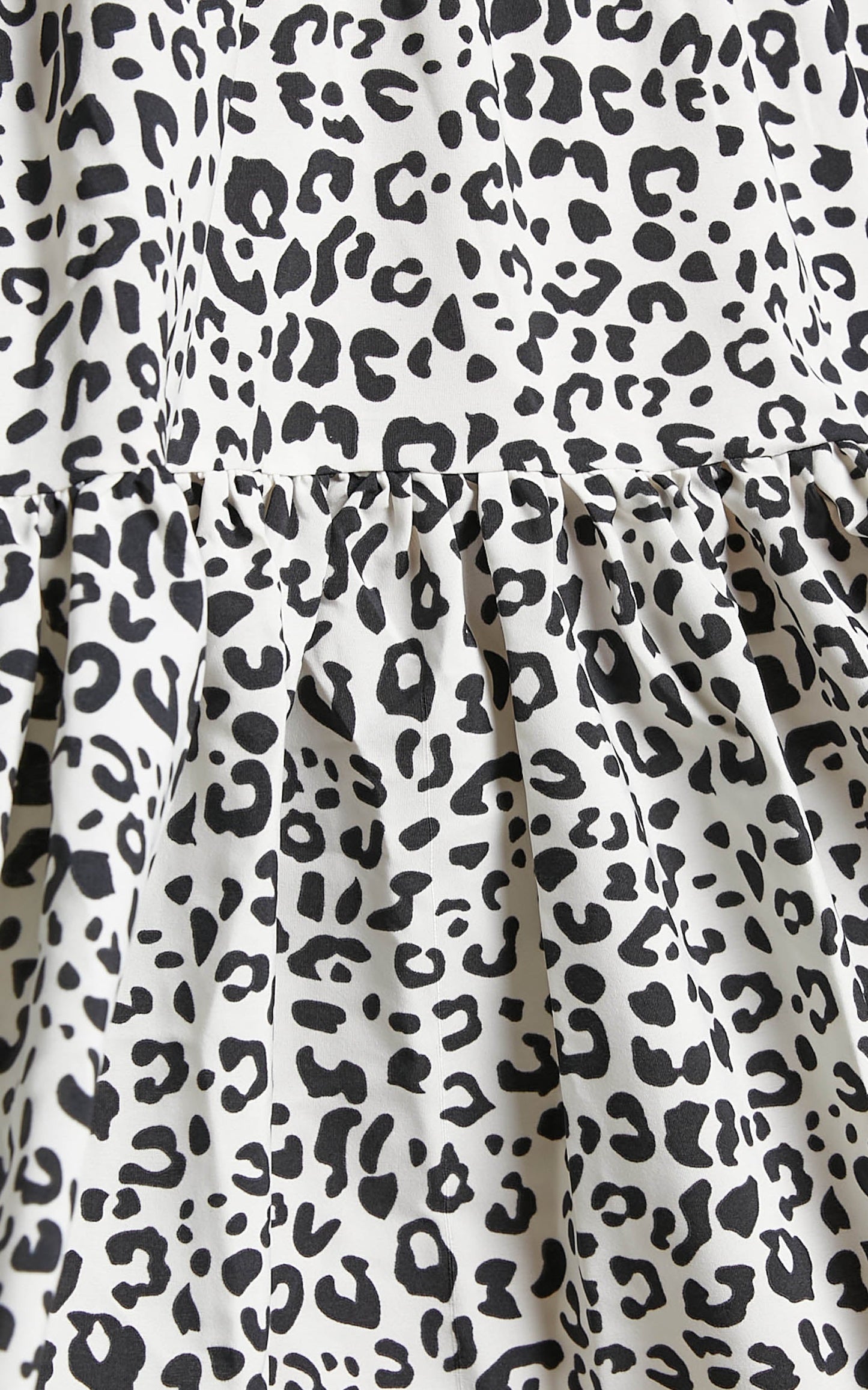 Maggie Puff Sleeve Tiered Mini Dress in Black Print