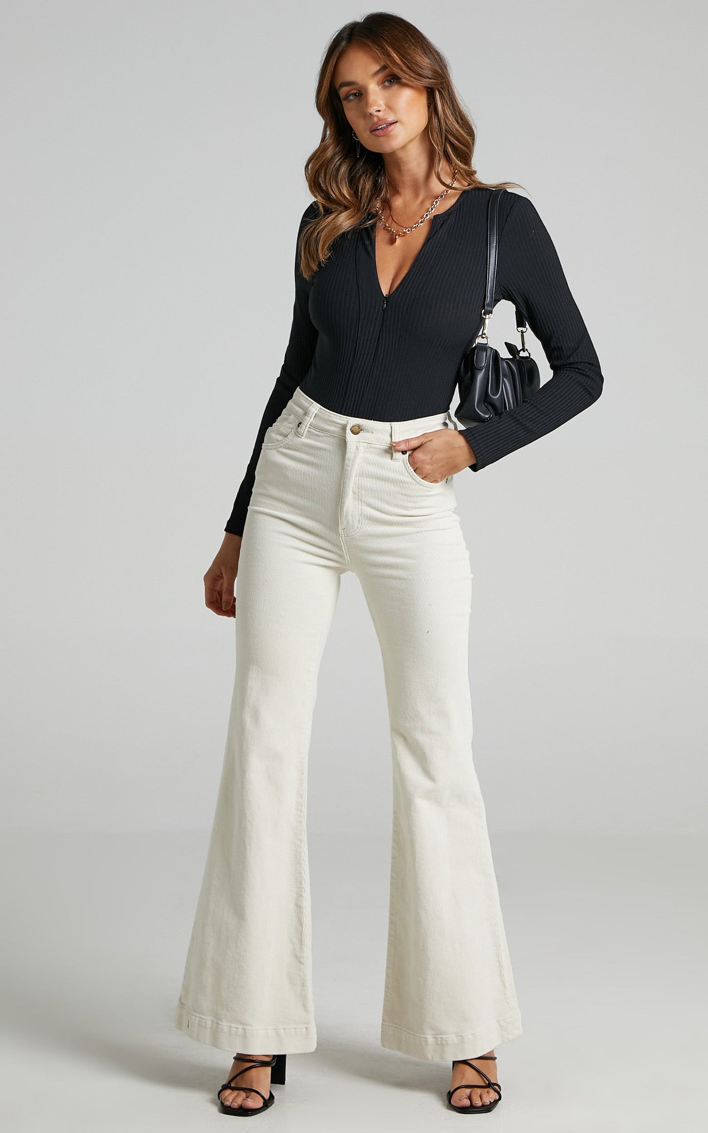 Mahony Bodysuit -  Longsleeve Rib Bodysuit in Black