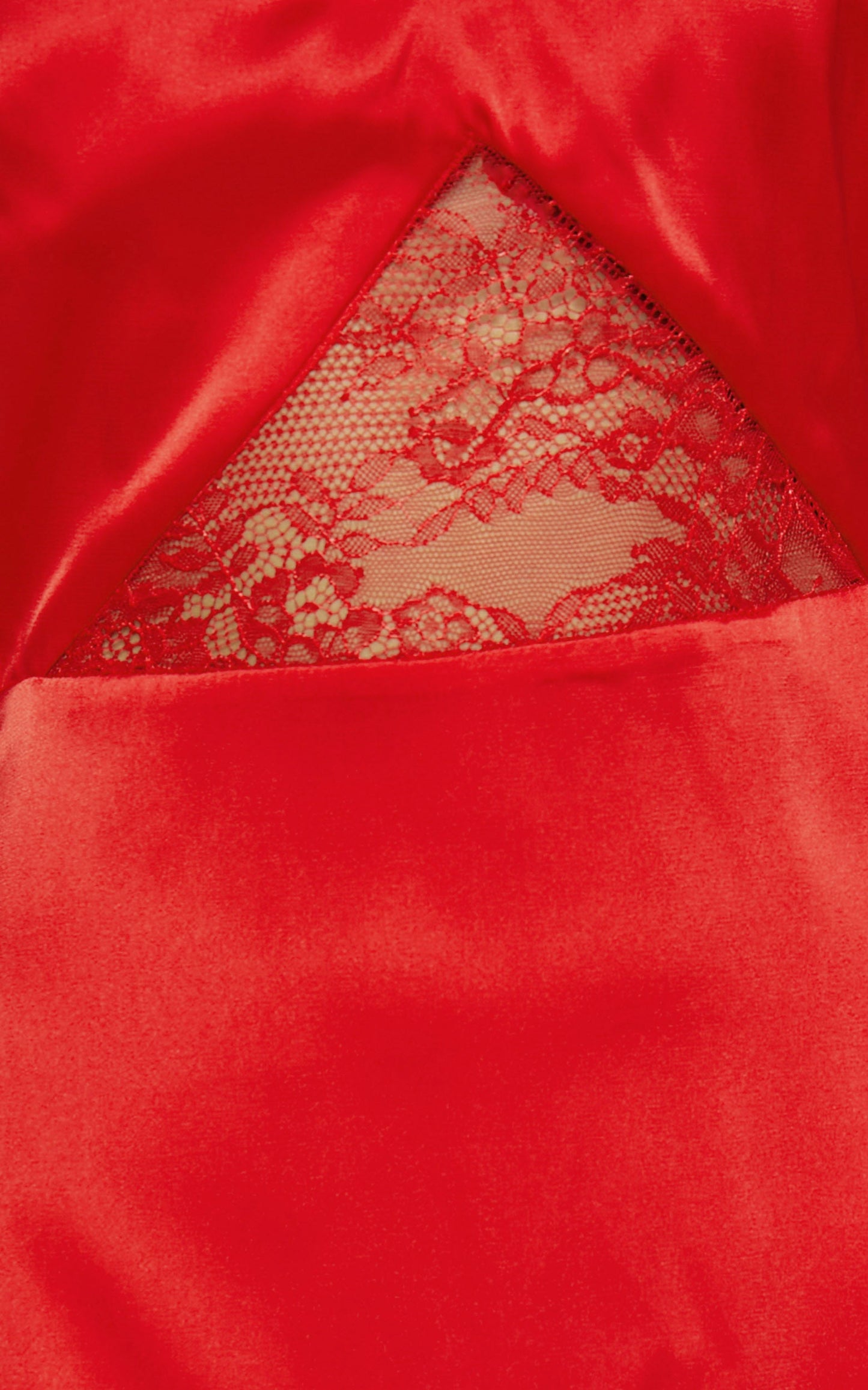 Maisey Mini Dress - V Neck Lace Detail Slip Dress in Red