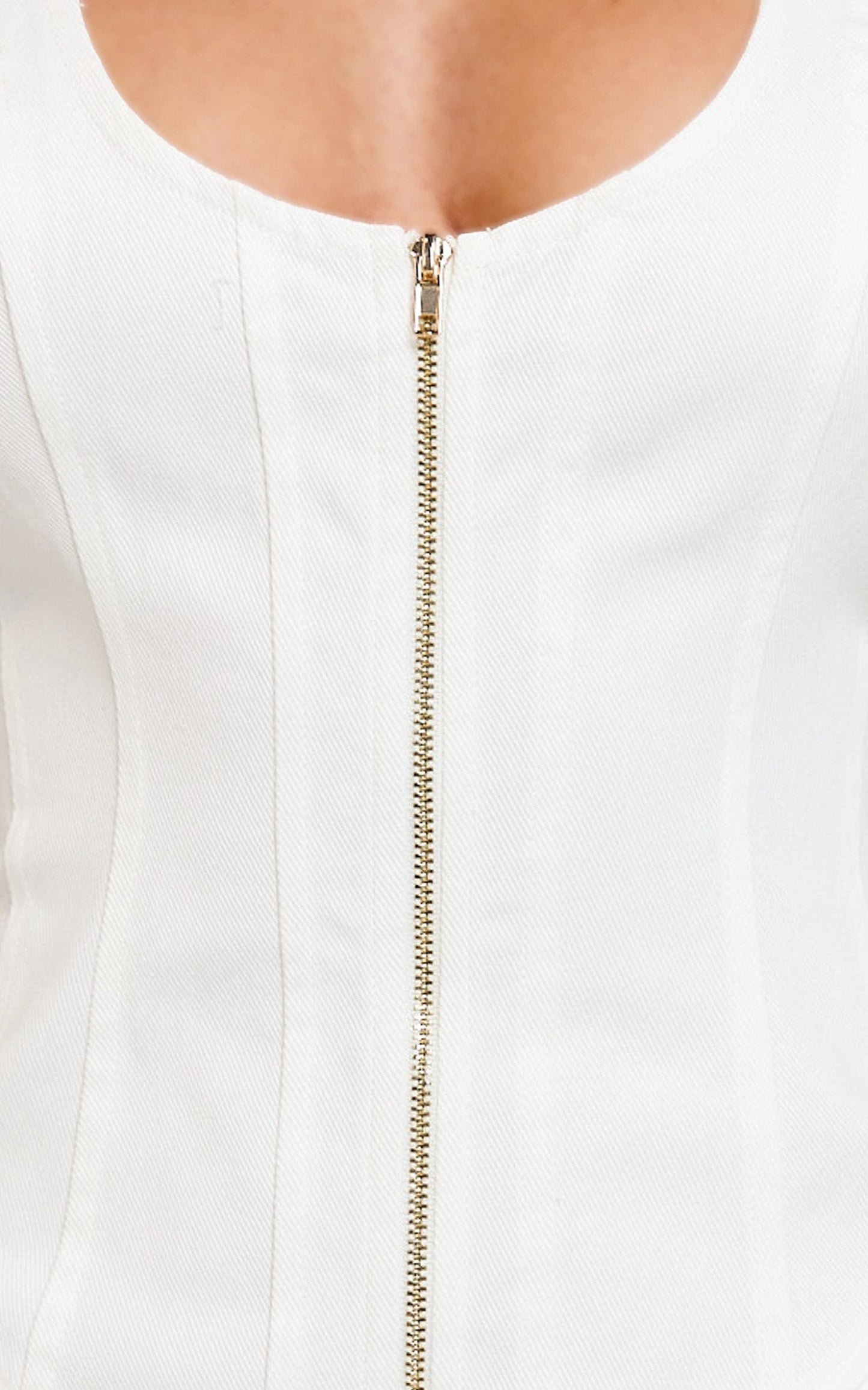Maisy Maxi Dress - Scoop Neck Racer Back Fitted Dress in White