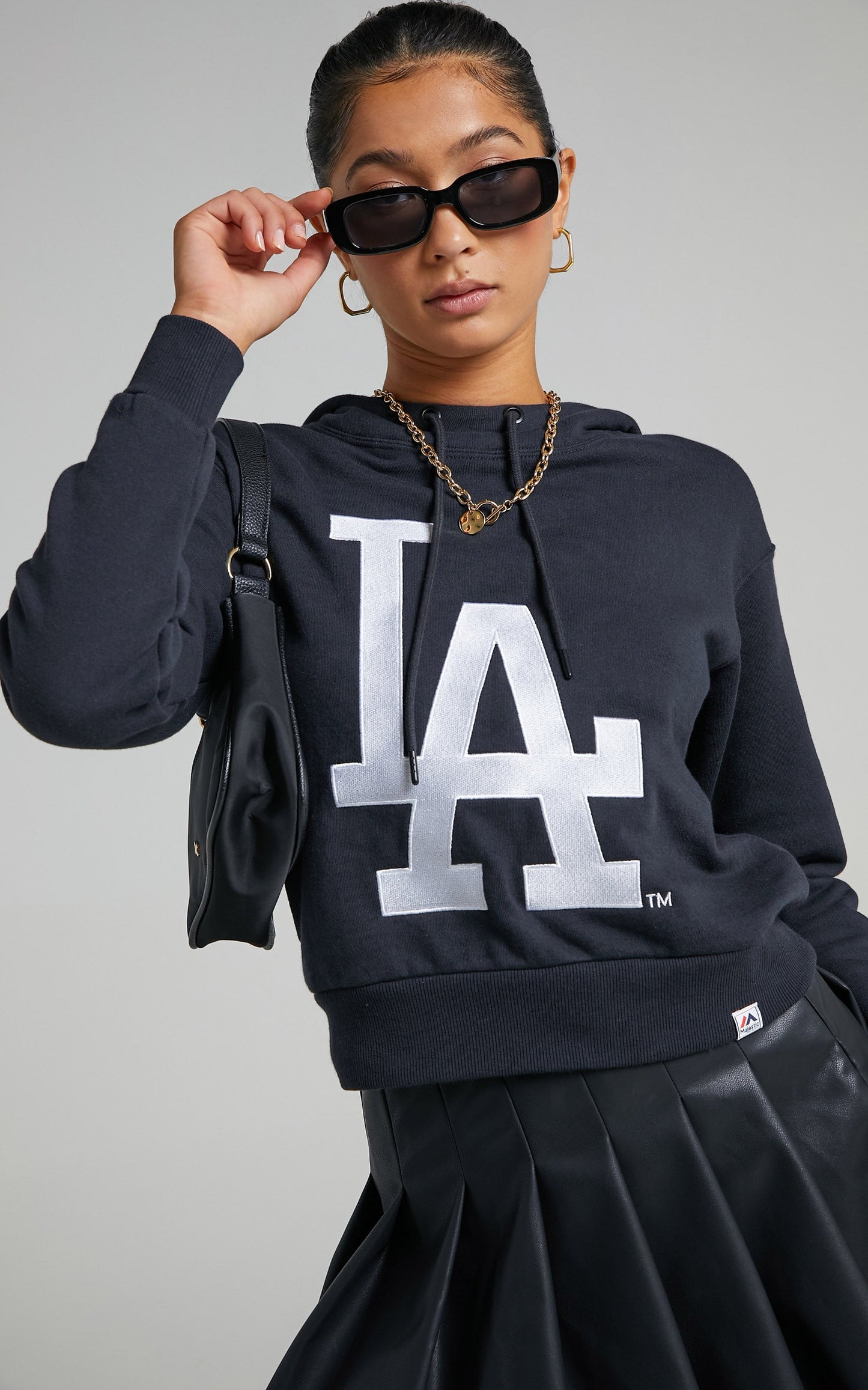 Majestic - LA Dodgers Hoodie in Faded Black