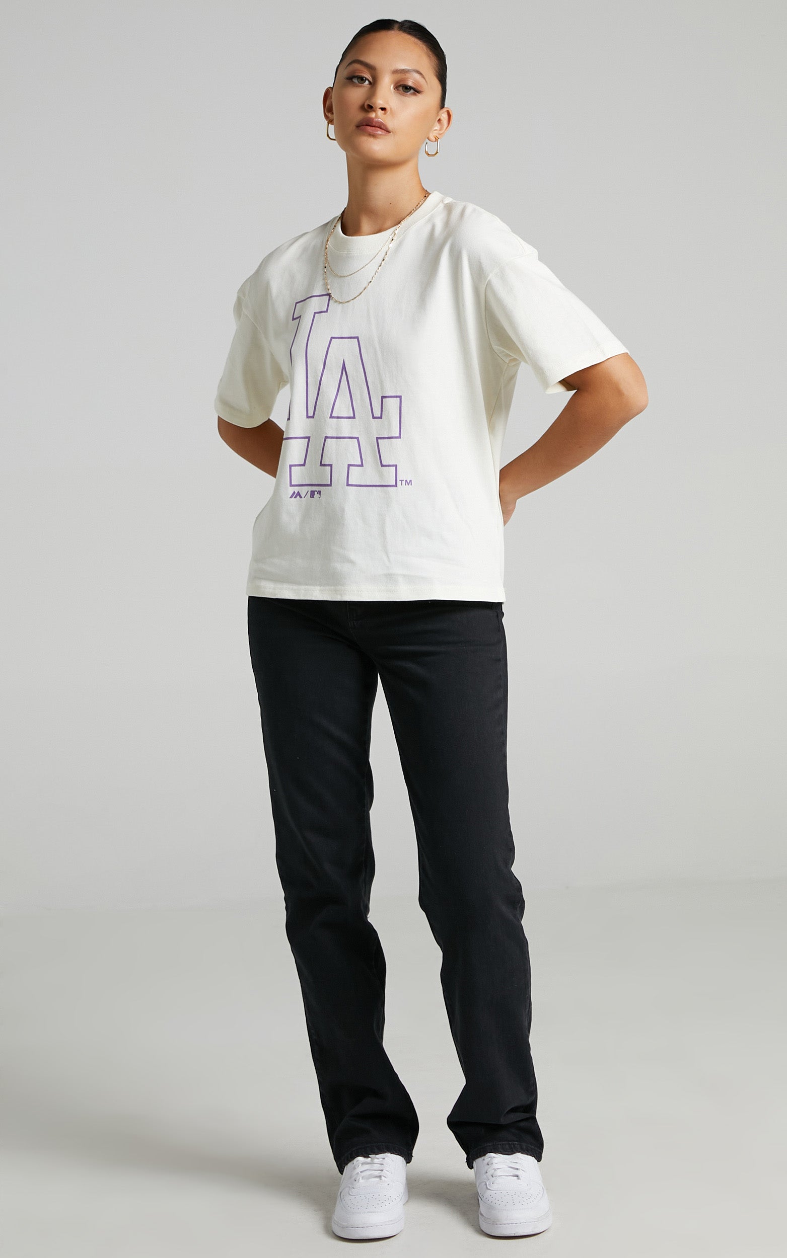 Majestic - LA Dodgers Tee in Unbleached