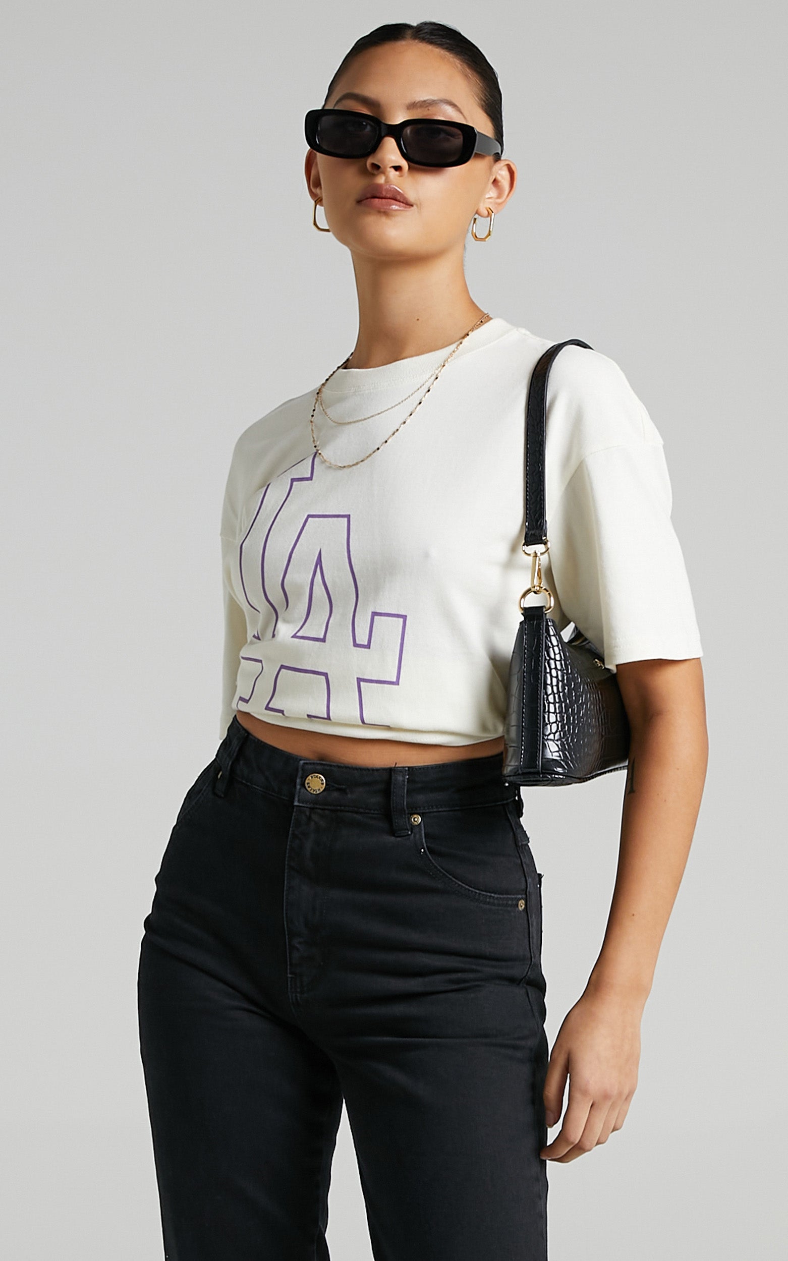 Majestic - LA Dodgers Tee in Unbleached