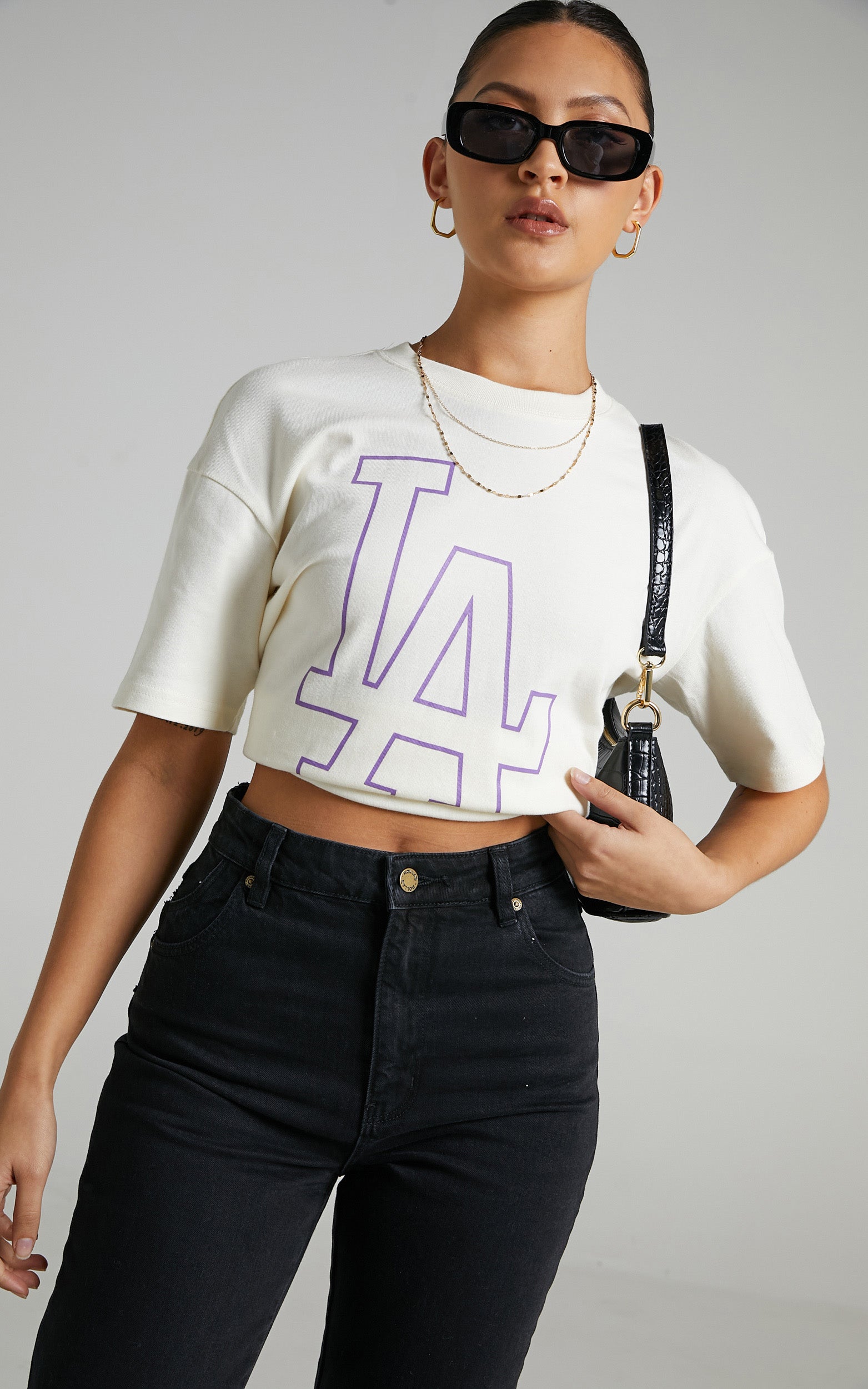 Majestic - LA Dodgers Tee in Unbleached
