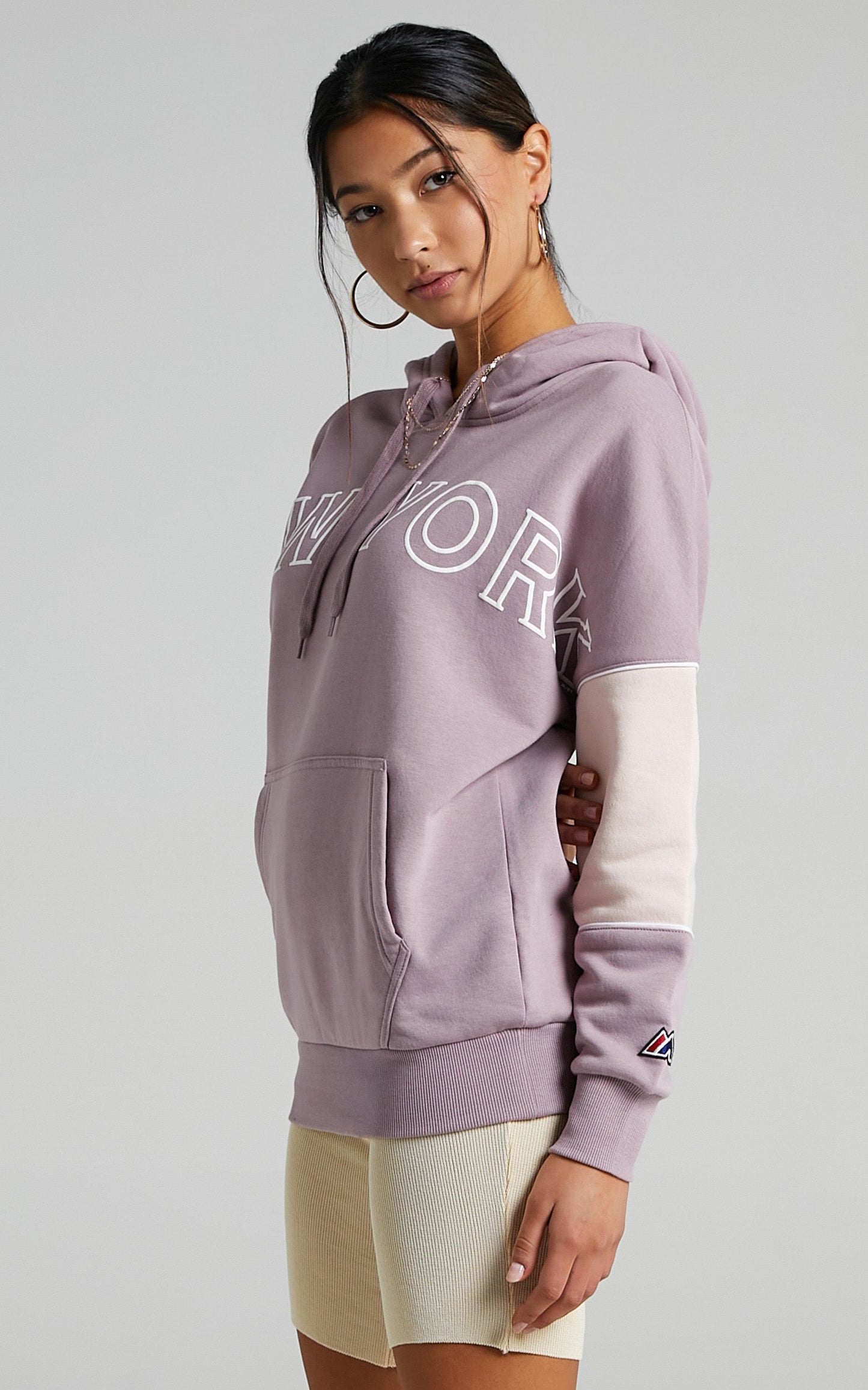 Majestic - Madi Cozy Hood Yankees in Plum