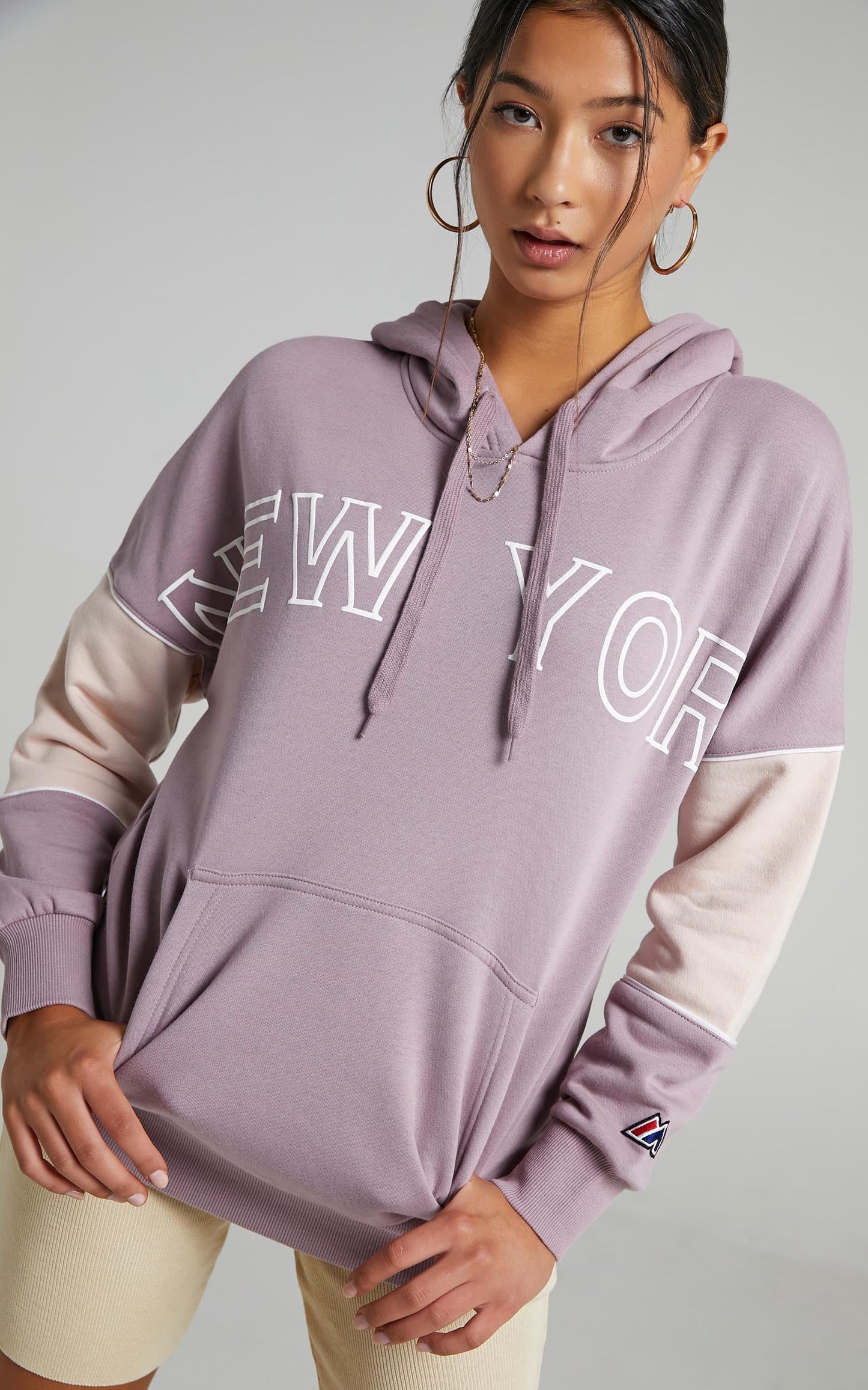 Majestic - Madi Cozy Hood Yankees in Plum