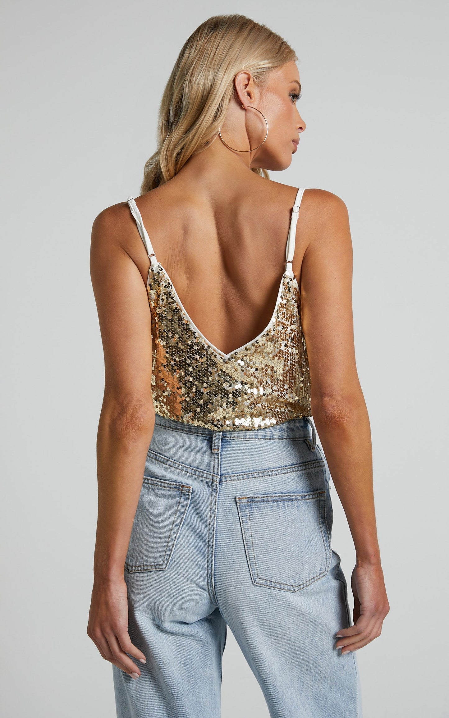 Manika Bodysuit - Sequin Bodysuit in Gold