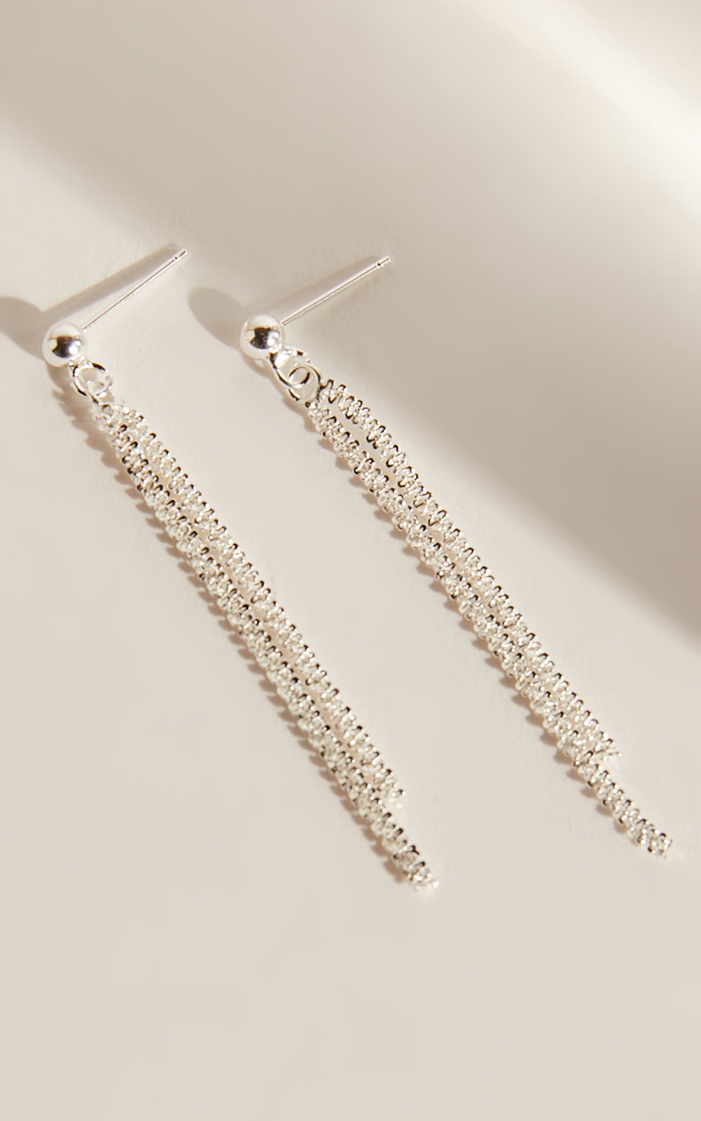 Manoyah Diamante Drop Earrings in Silver