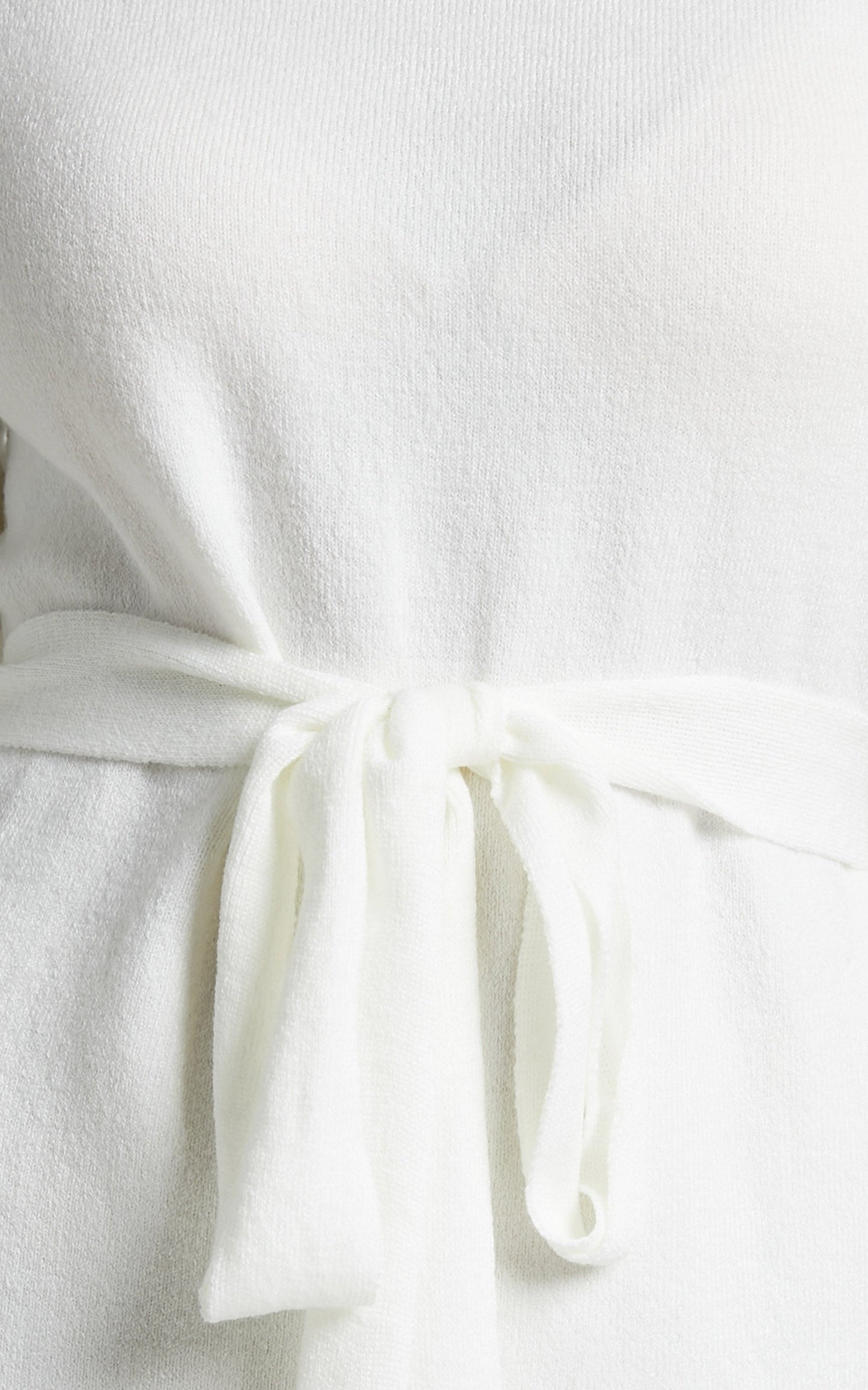 Marbella Midi Dress - Turtle Neck Knit Dress in White