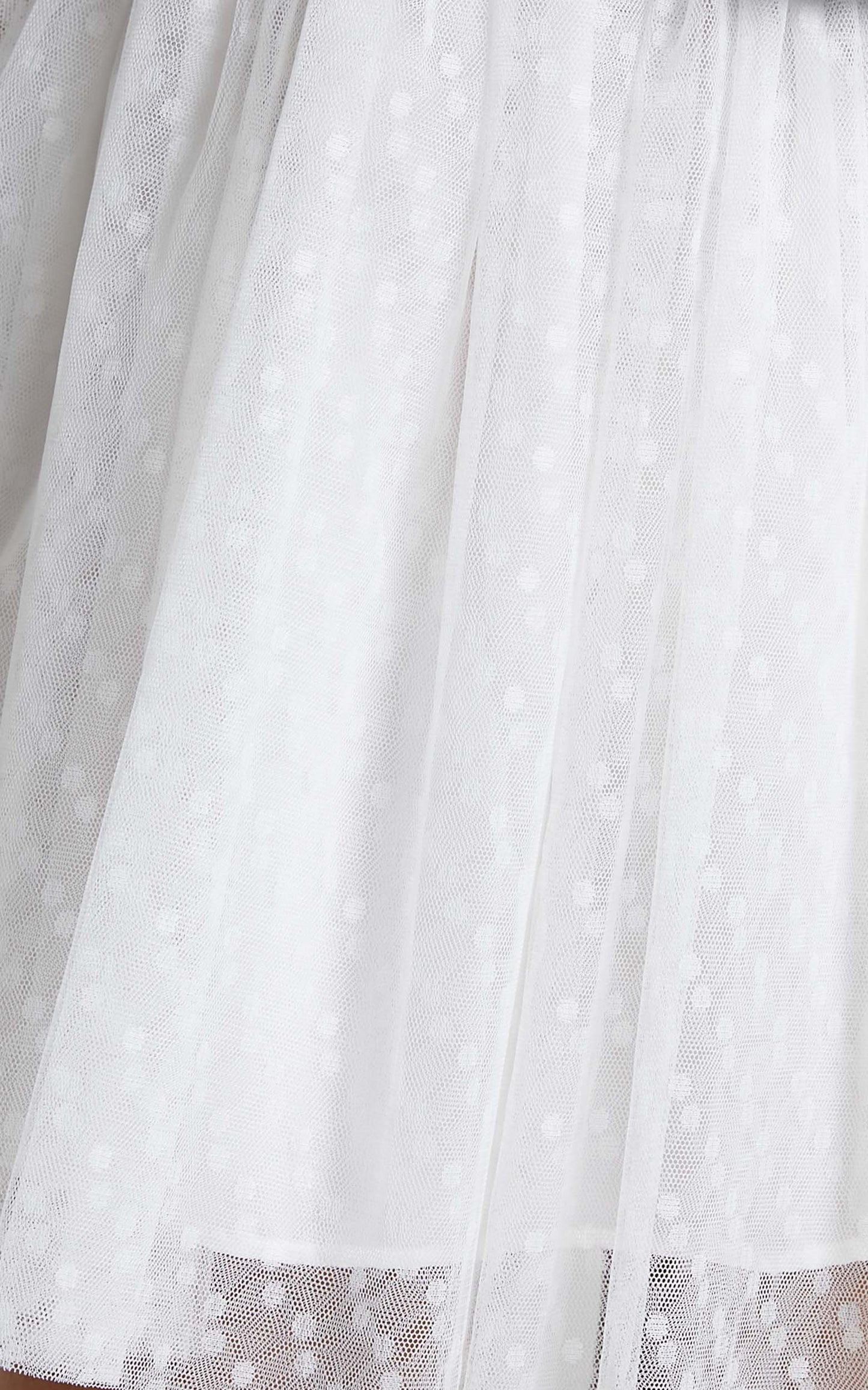 Mariabella Mini Dress - Tulle Plunge Dress in White