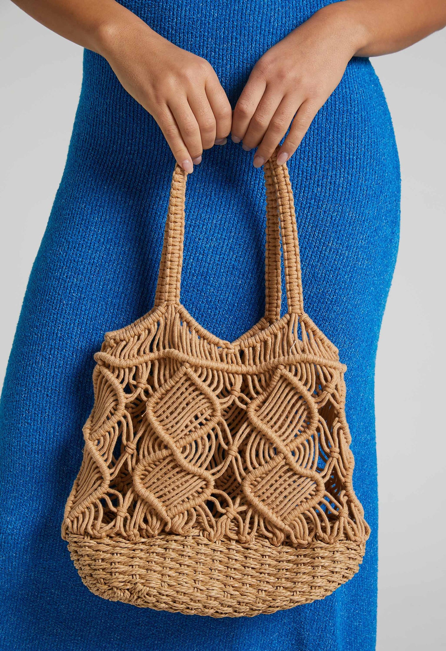 Marion Crochet Tote Bag in Neutral