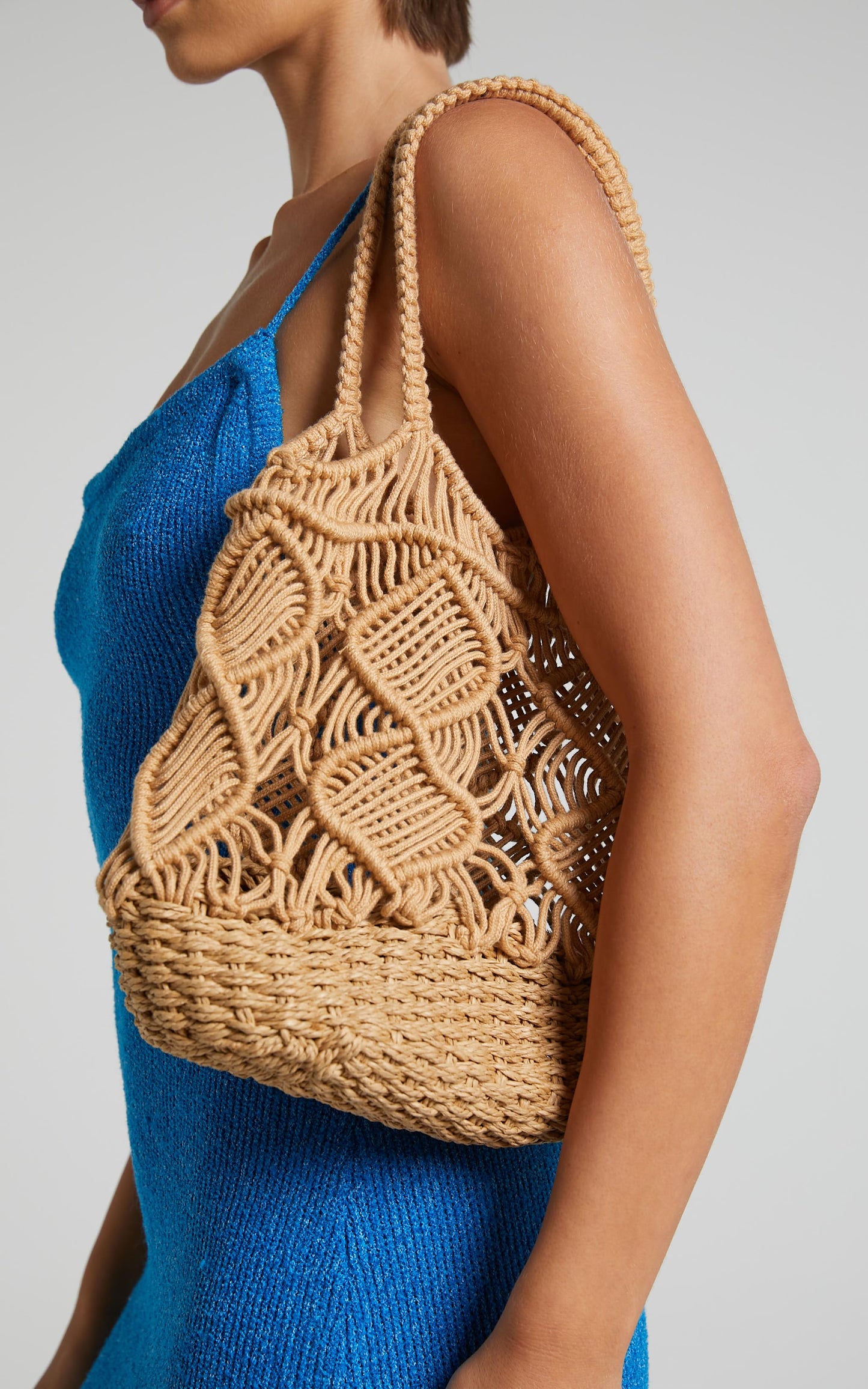 Marion Crochet Tote Bag in Neutral