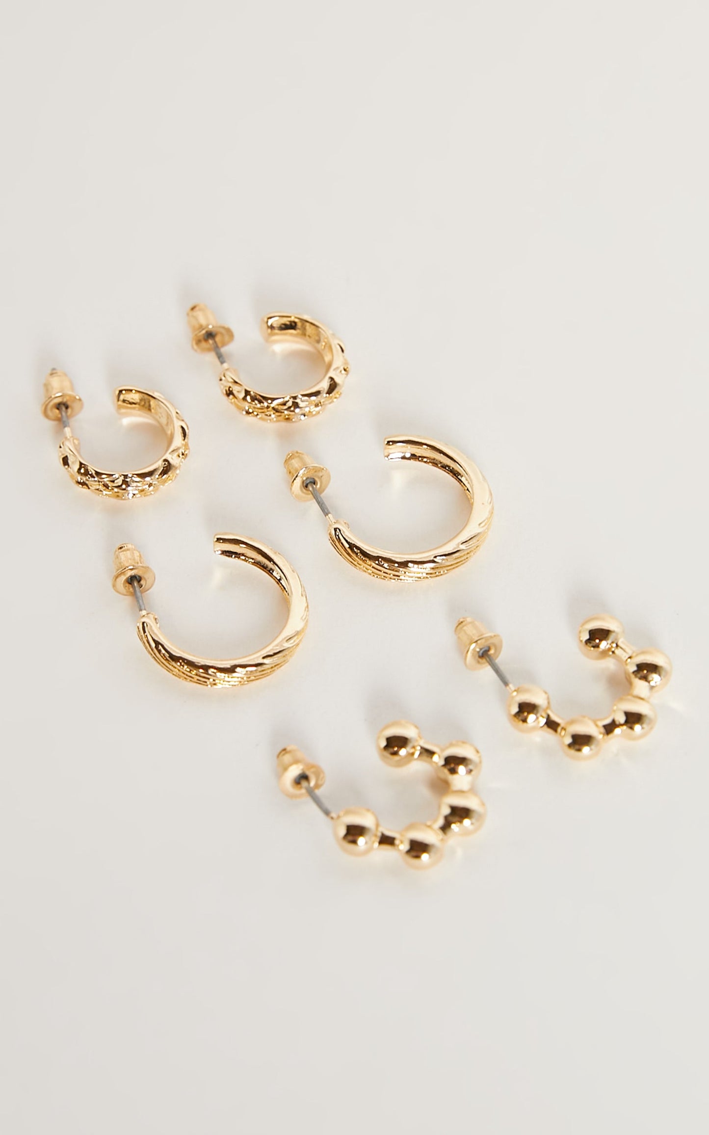 Matteo Hoop Earirngs - Pack Of 3 in Gold