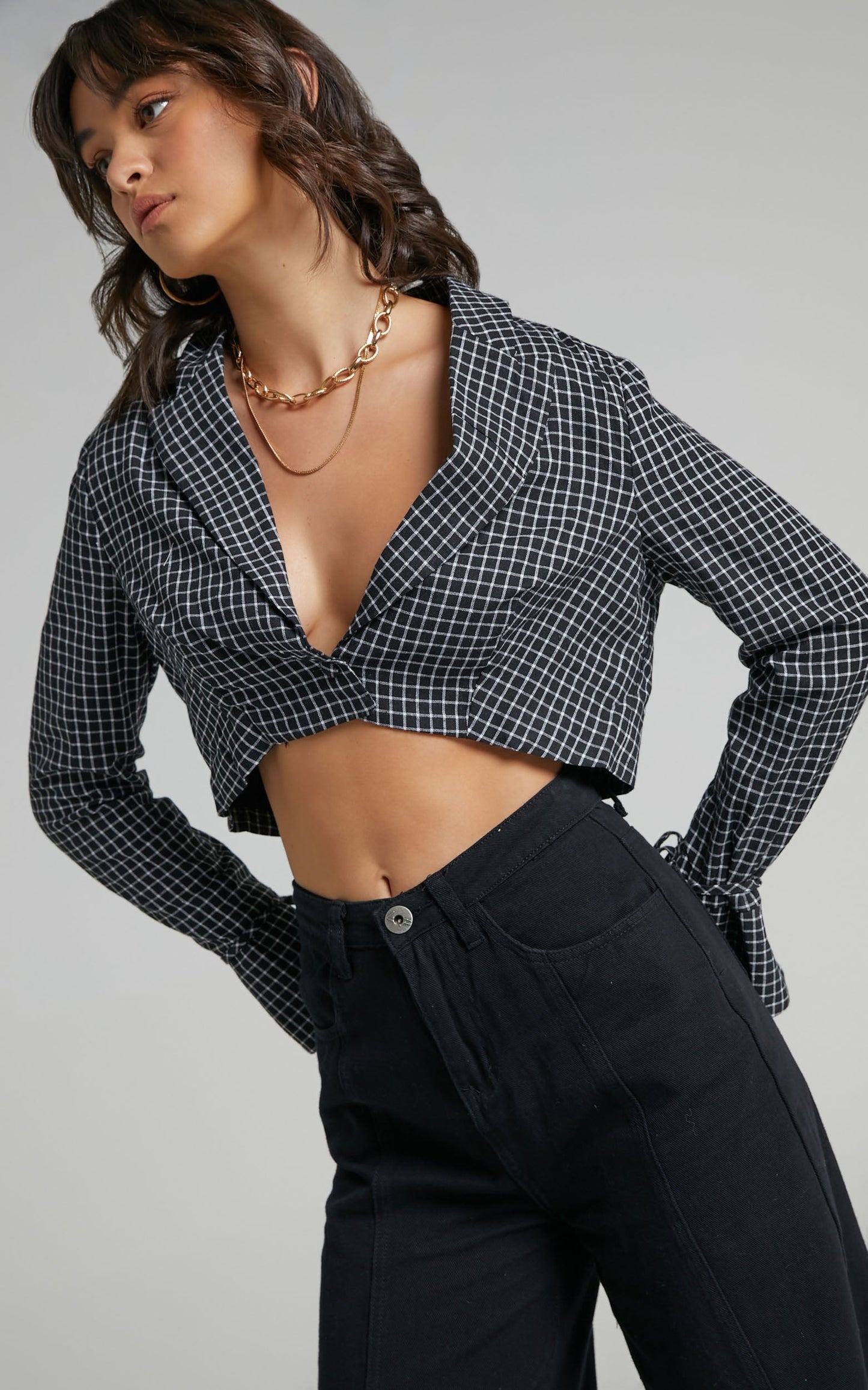 Maude Blazer in Black Check