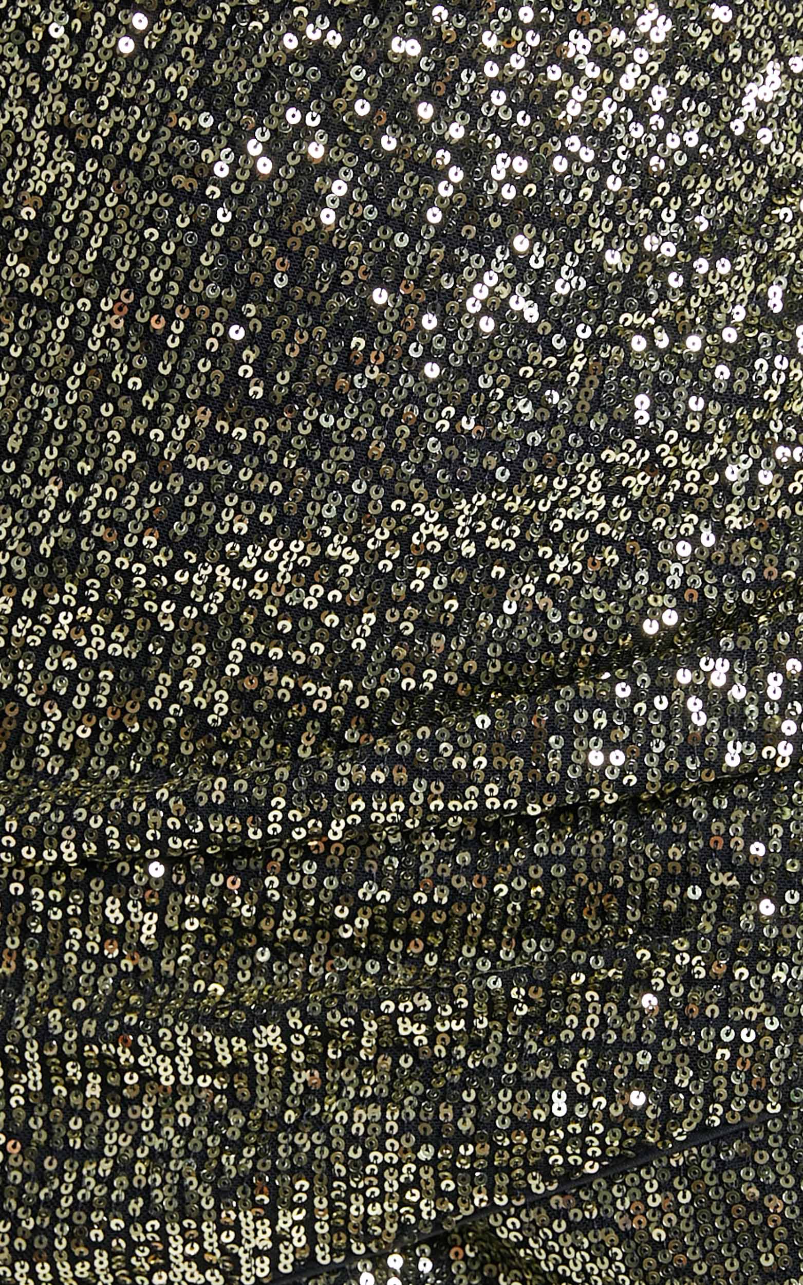 Mayumi Crop top and skirt sequin two piece set in Gold Sequin