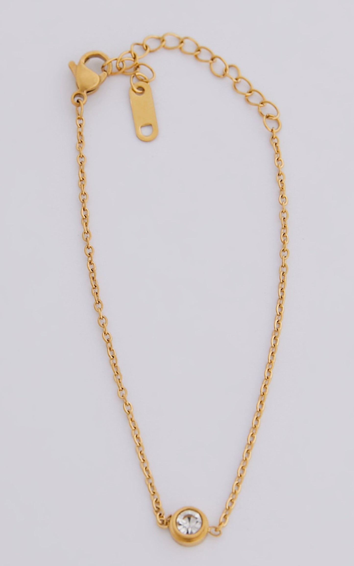 Mercedita Bracelet - Fine Chain Diamante Pendant Bracelet in Gold
