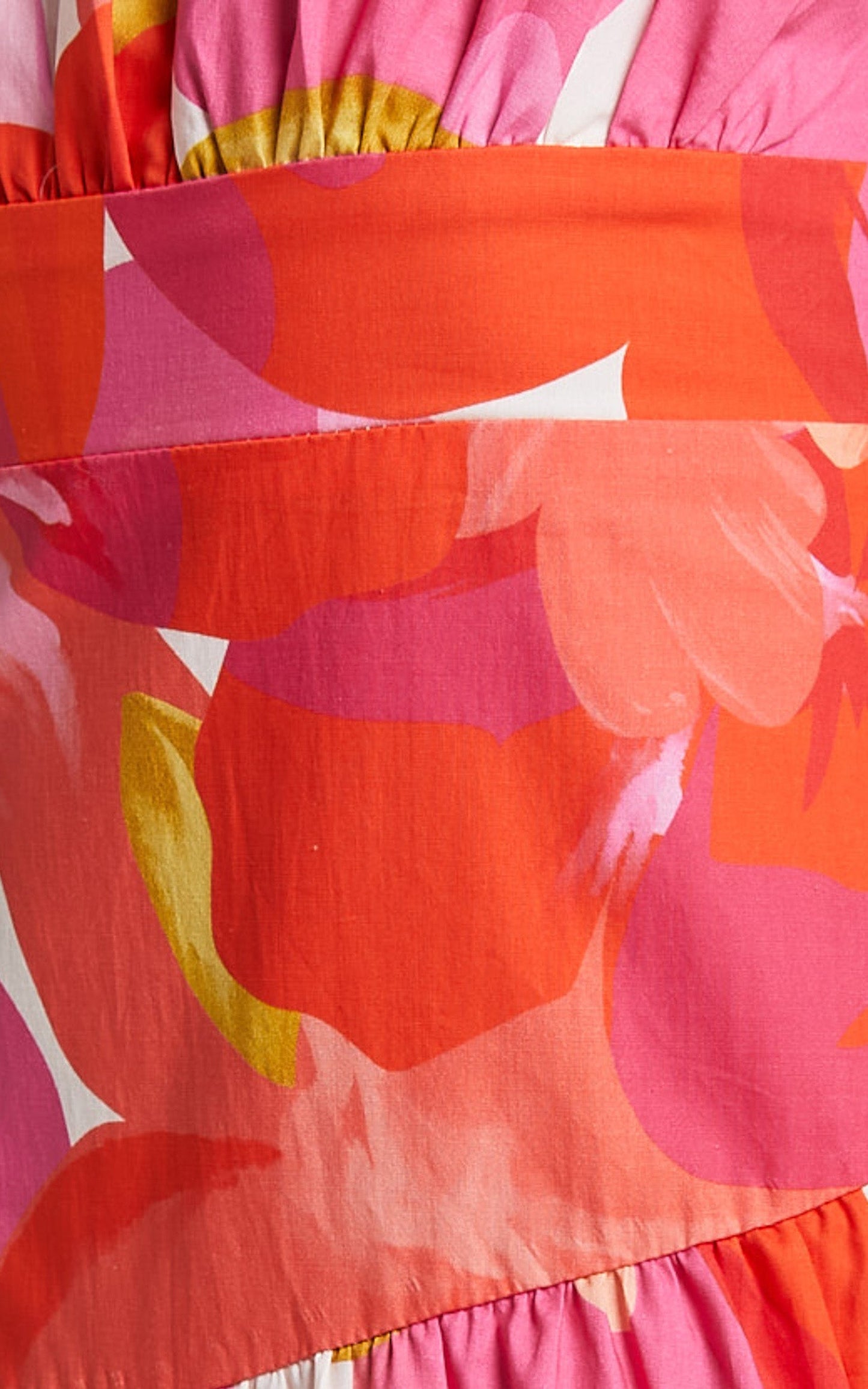 Merclaire Midi Dress - One Shoulder Tiered Dress in Orange Floral