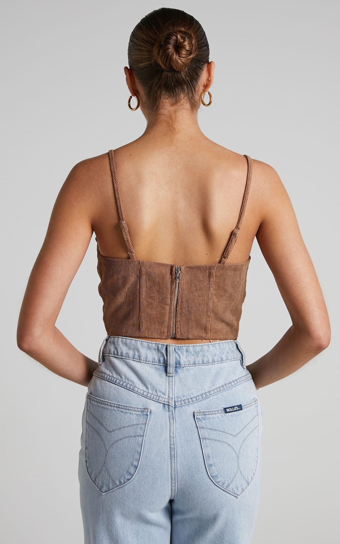 Mervin Top - Corduroy Corset in Mocha