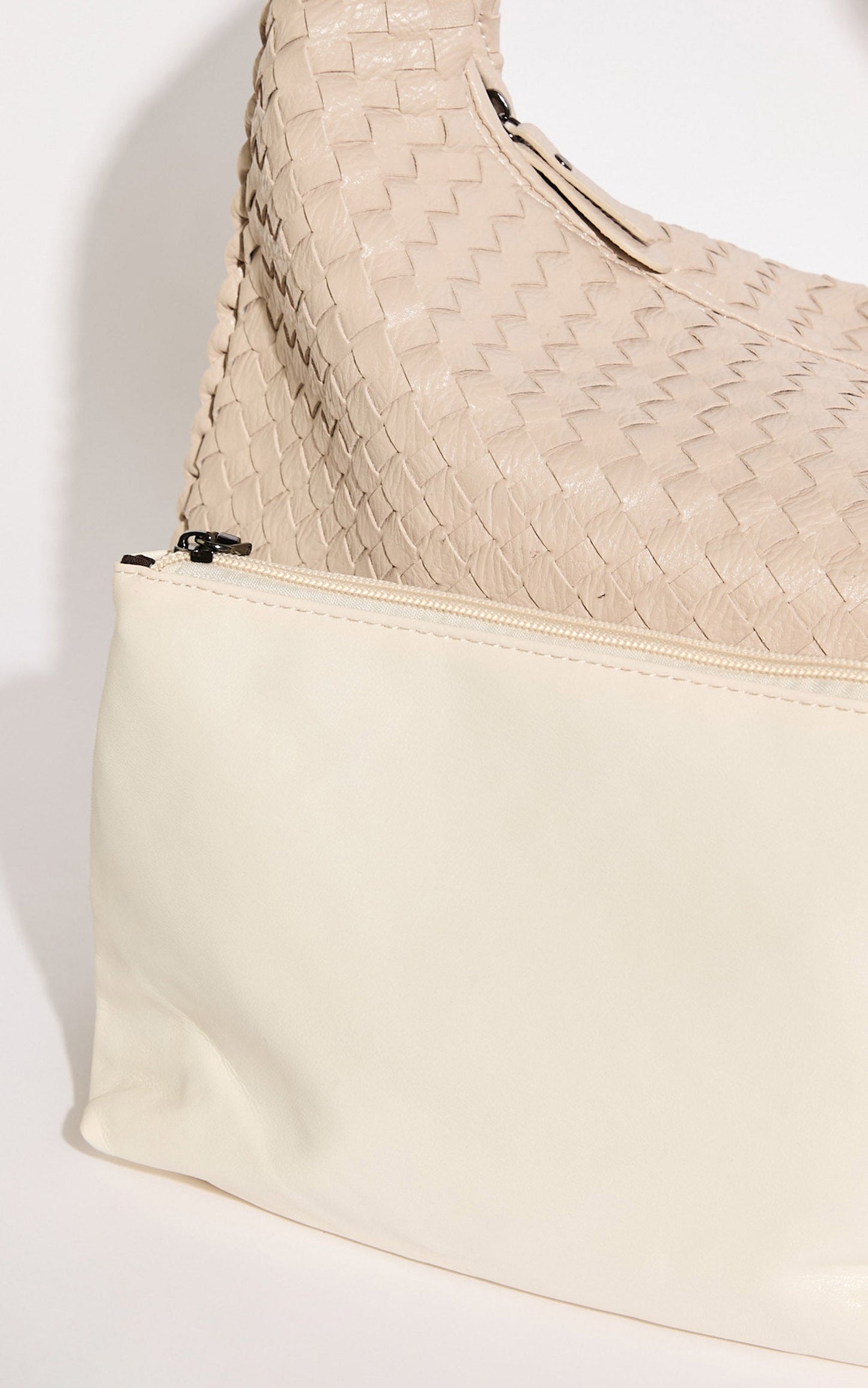 Messina Bag - Quilted Weave Shoulder Bag in Bone