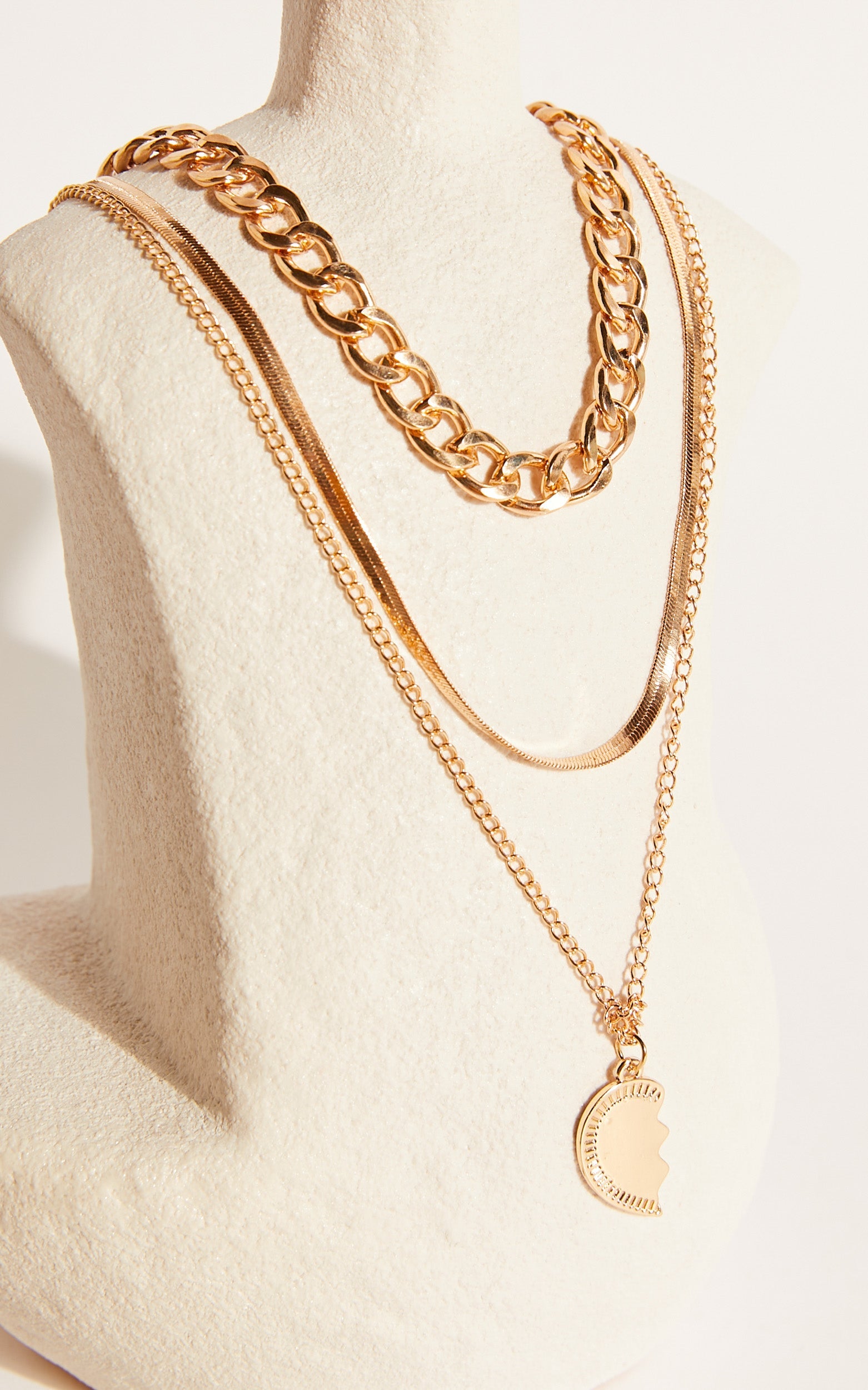 Mharra Layered Chain Necklace in Gold
