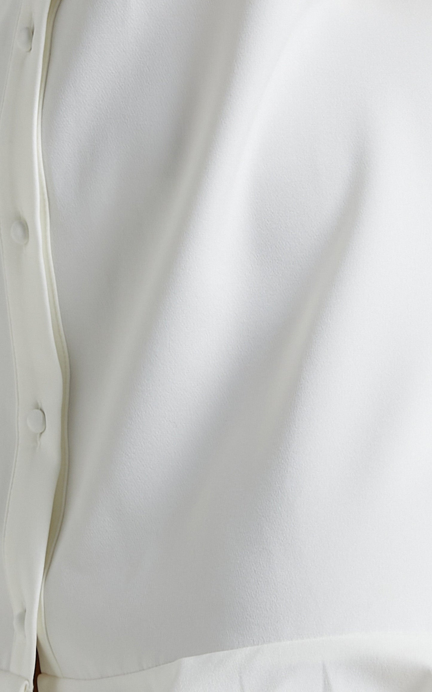Mica Mini Dress - Frill Hem Balloon Sleeve Shirt Dress in White