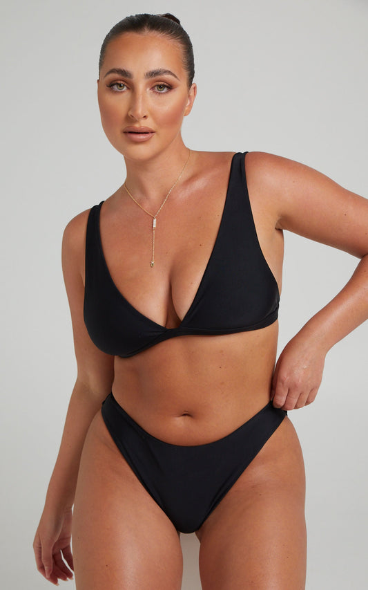 Dalis Bikini Bottoms - High Waisted Bikni Bottoms in Black