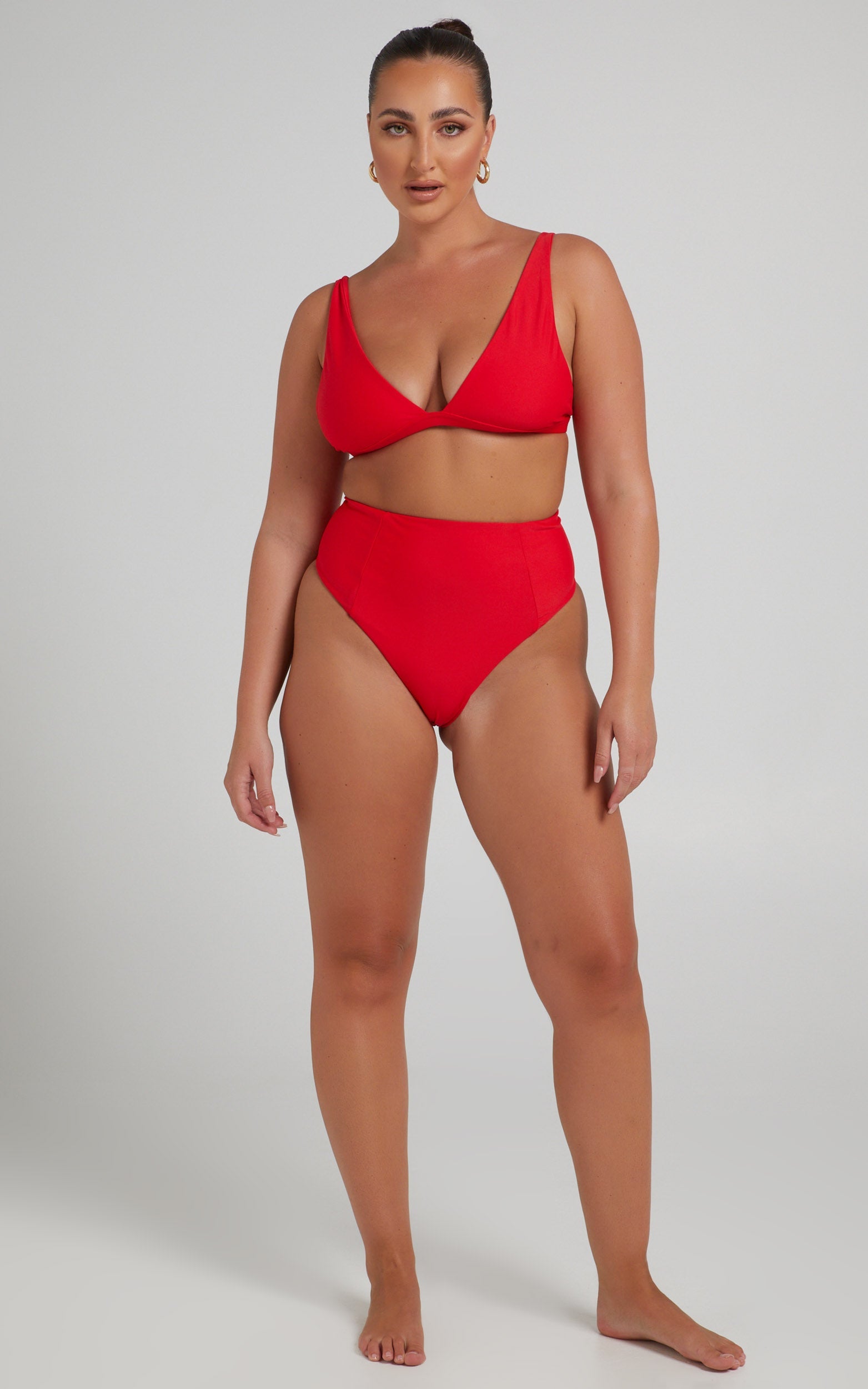 Coventina Triangle Bikini Top in Red