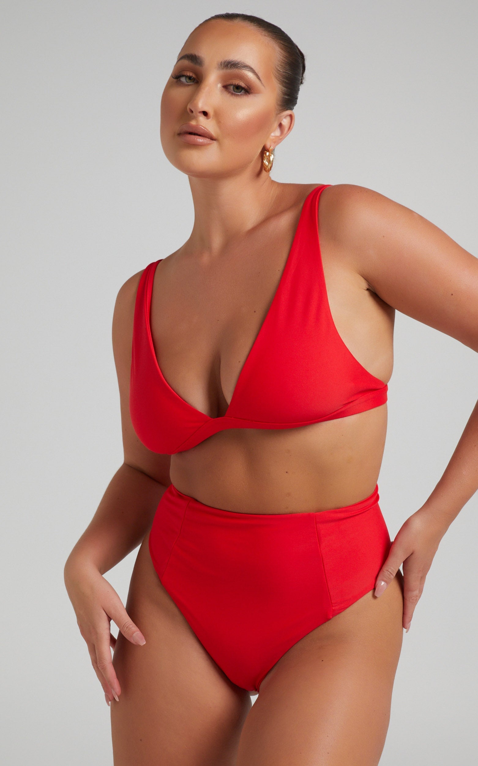 Coventina Triangle Bikini Top in Red