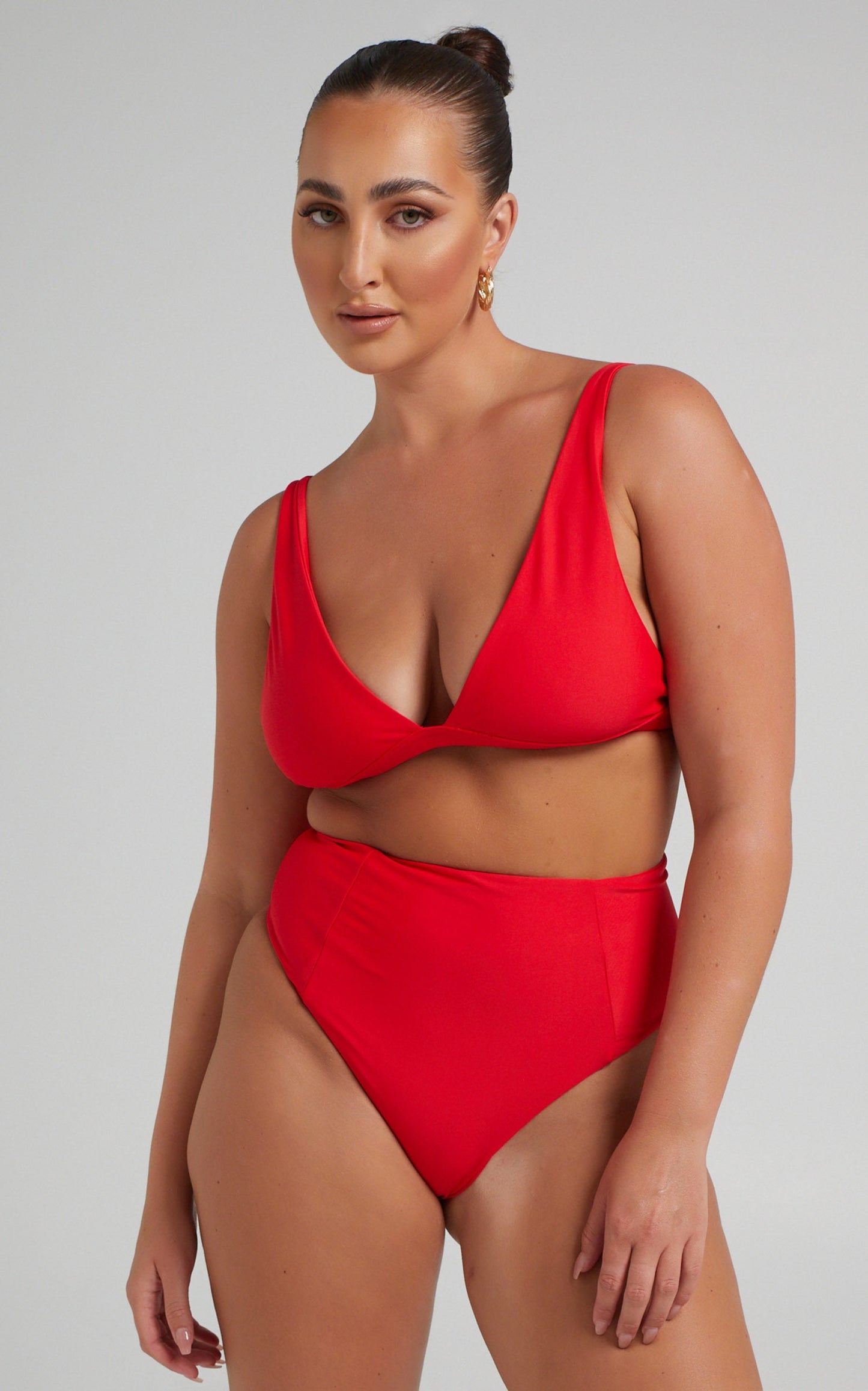 Coventina Triangle Bikini Top in Red