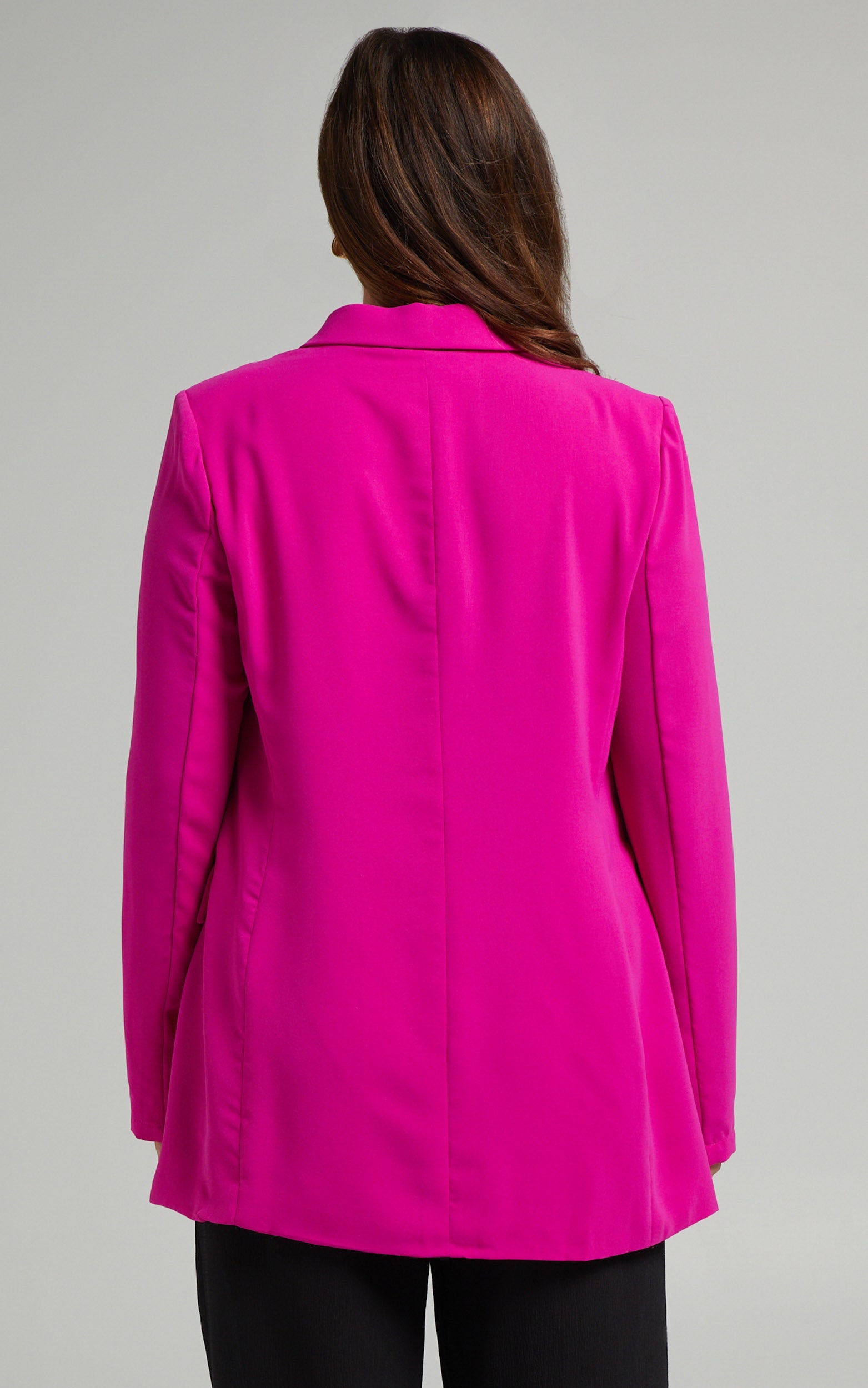 Quick To Win Blazer - Double Breasted Blazer in Hot Pink