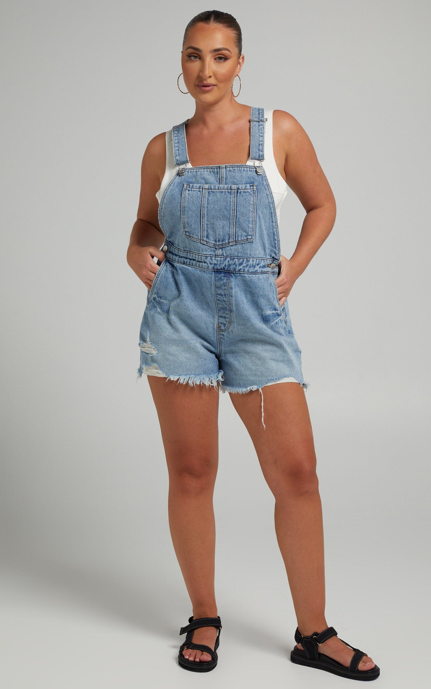 Rollas - ORIGINAL SHORT OVERALL in SYLVIE BLUE