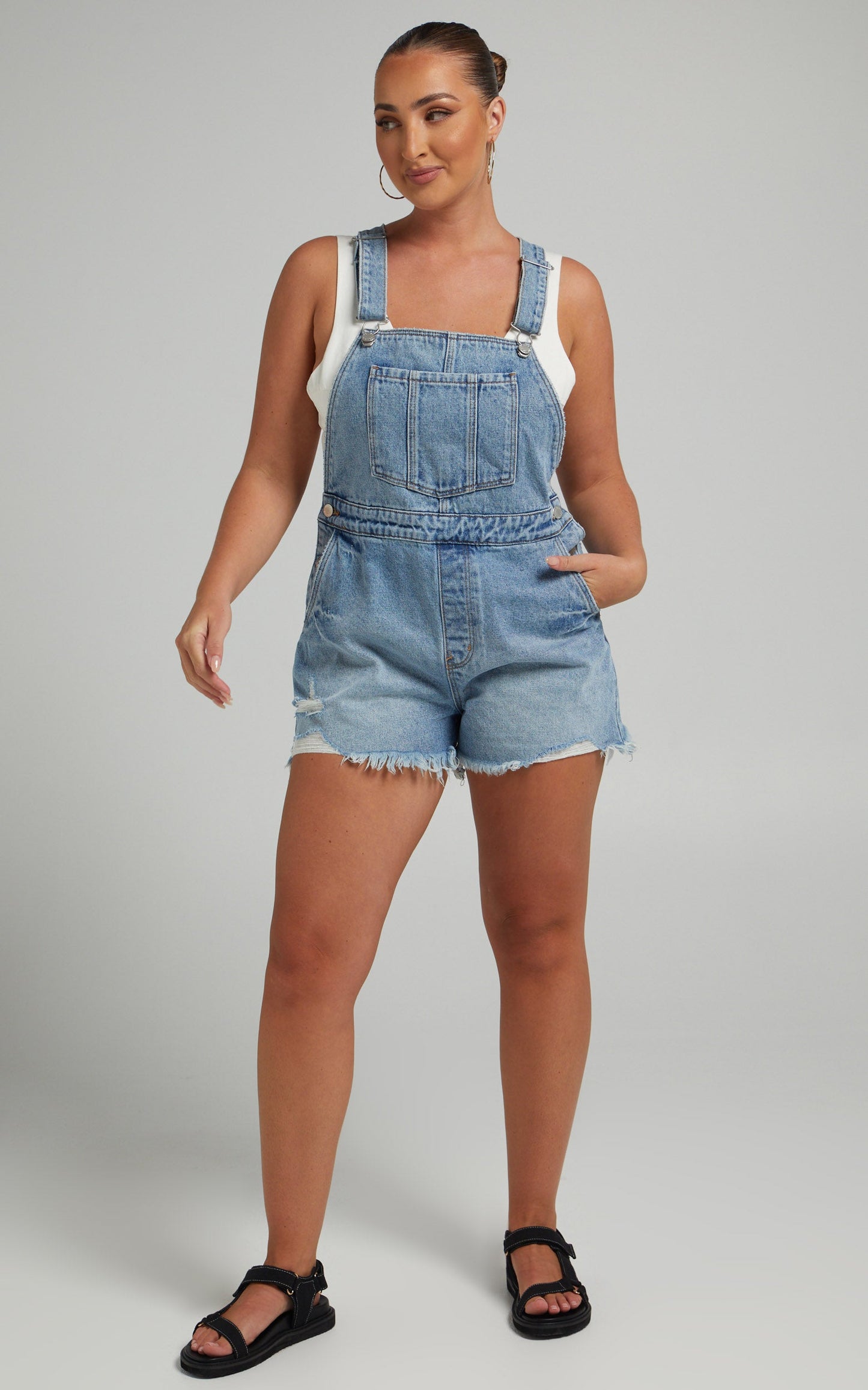 Rollas - ORIGINAL SHORT OVERALL in SYLVIE BLUE