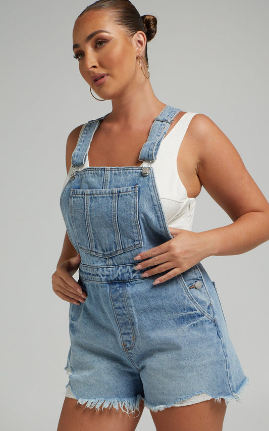 Rollas - ORIGINAL SHORT OVERALL in SYLVIE BLUE