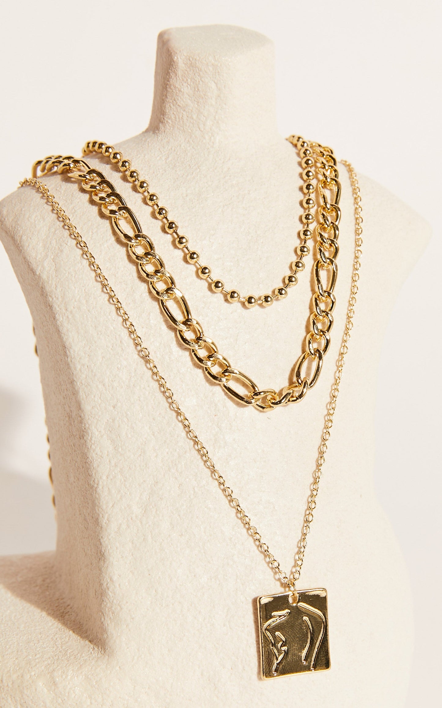 Miranda layered chain necklace in Gold