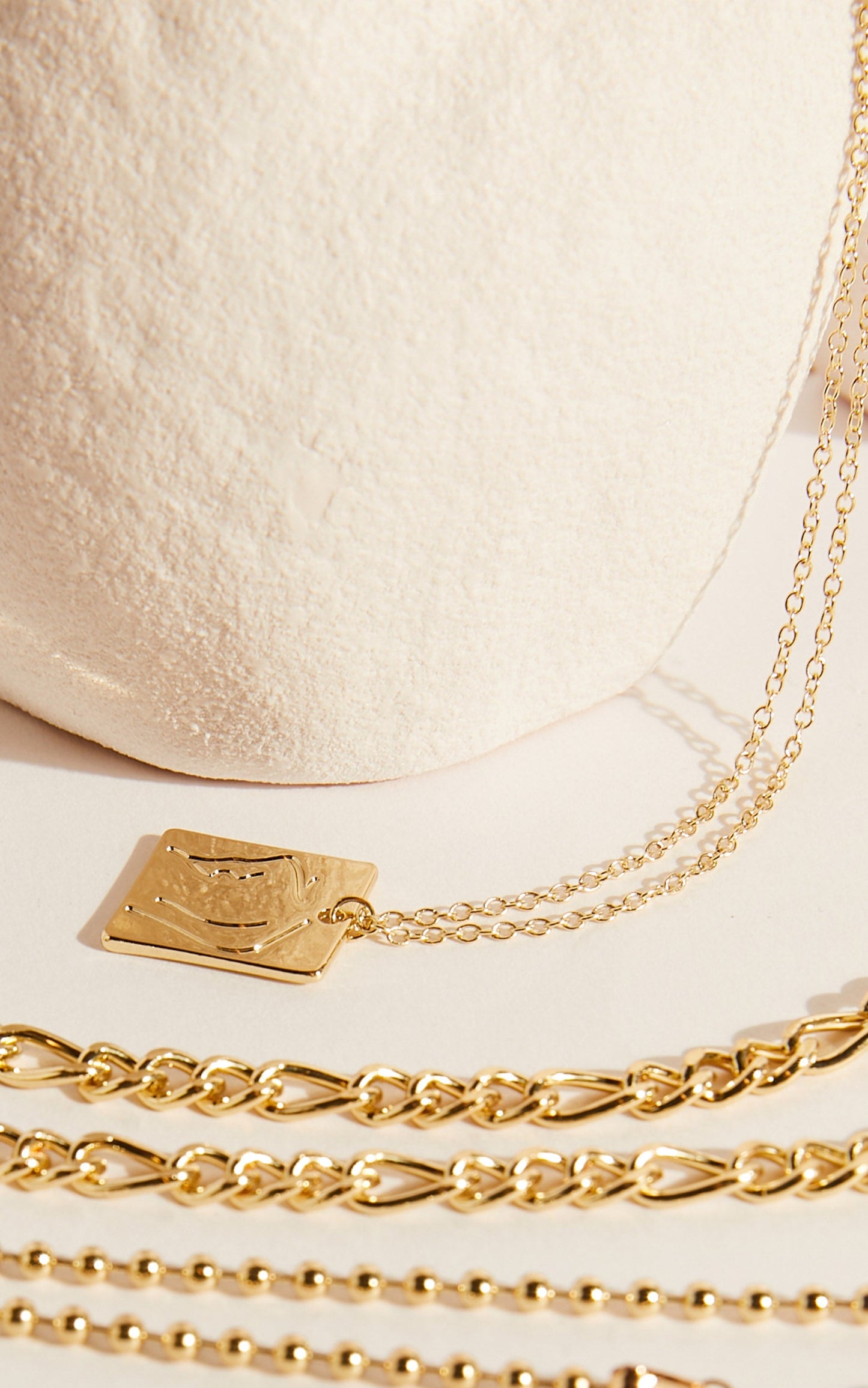 Miranda layered chain necklace in Gold