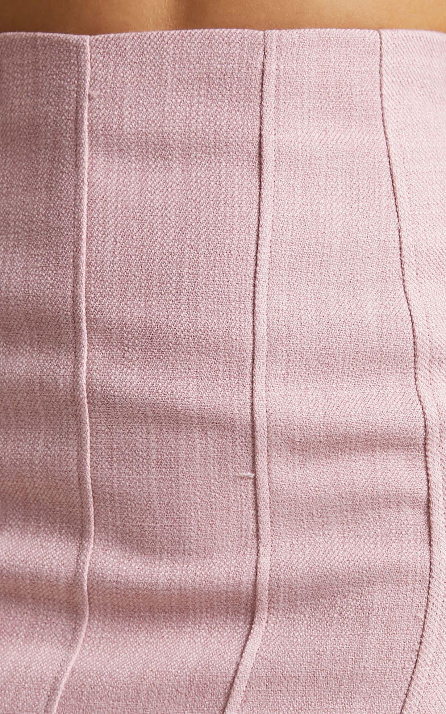 Miree Mini Skirt - Panelled Tweed Skirt in Dusty Pink