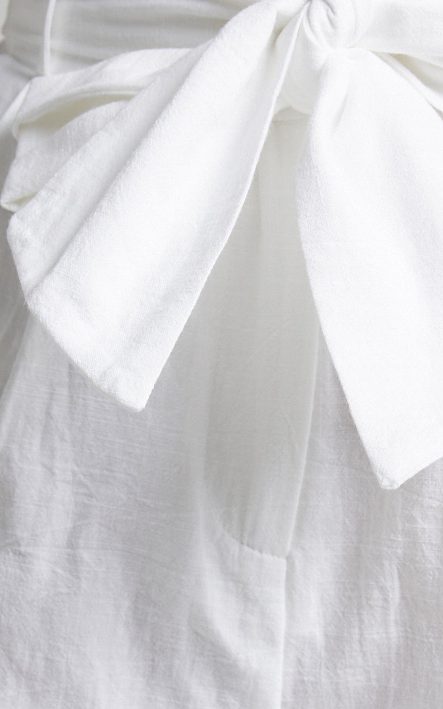 Miriane Tie Front Linen Blend Shorts in White