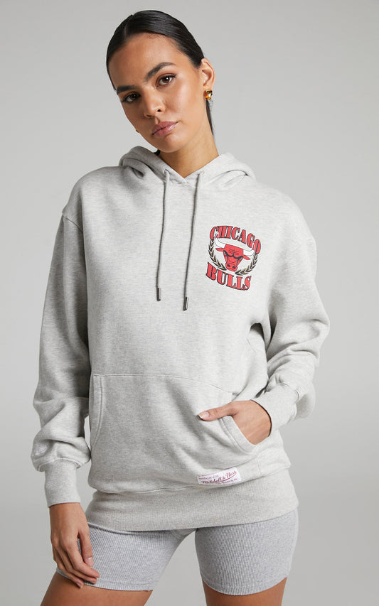 Mitchell & Ness -Chicago Bulls CHAMPIONS BOYFRIEND HOODIE in Vintage Grey Marle