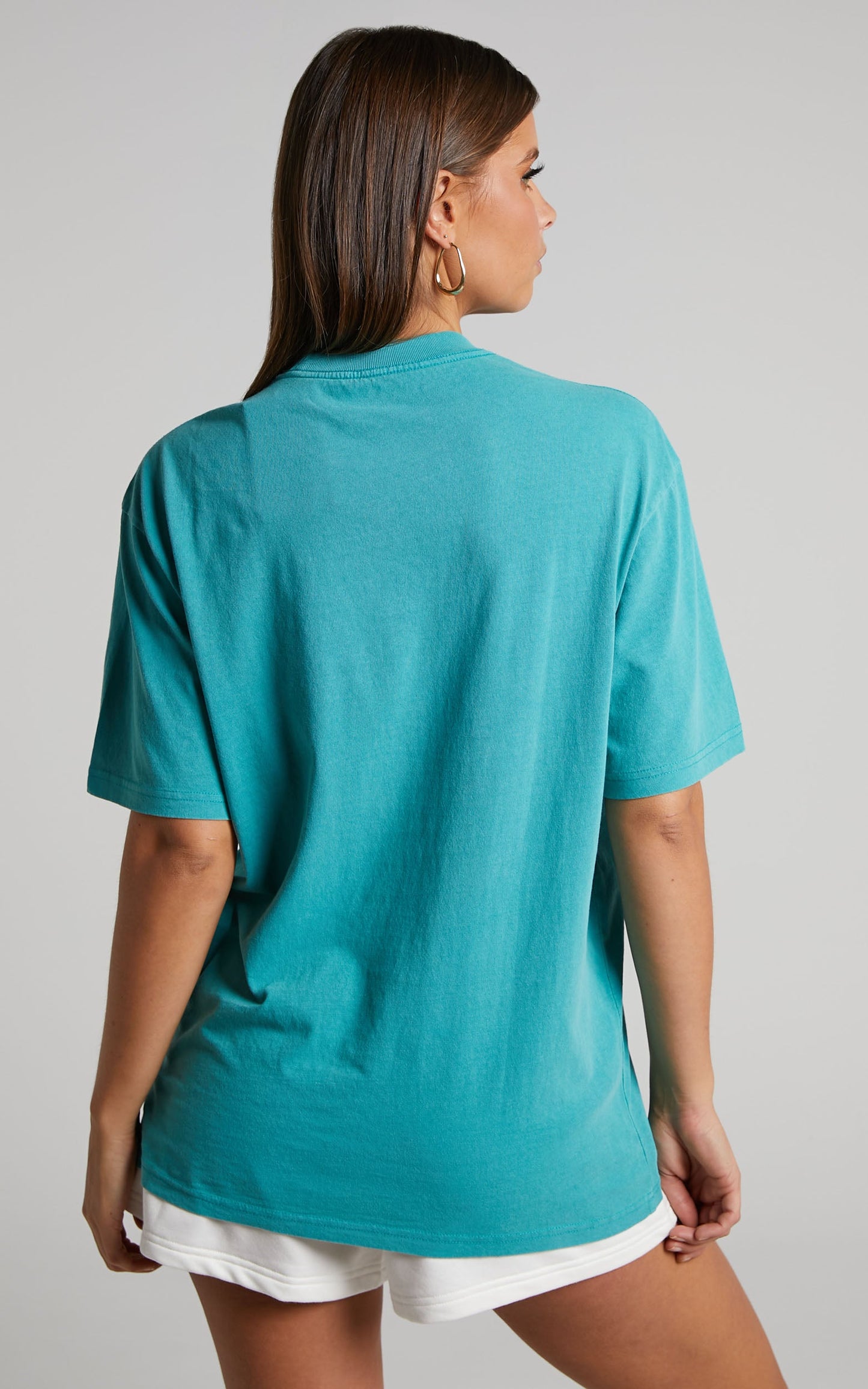 Mitchell & Ness - Charlotte Hornets Incline Stack Tee in Aqua