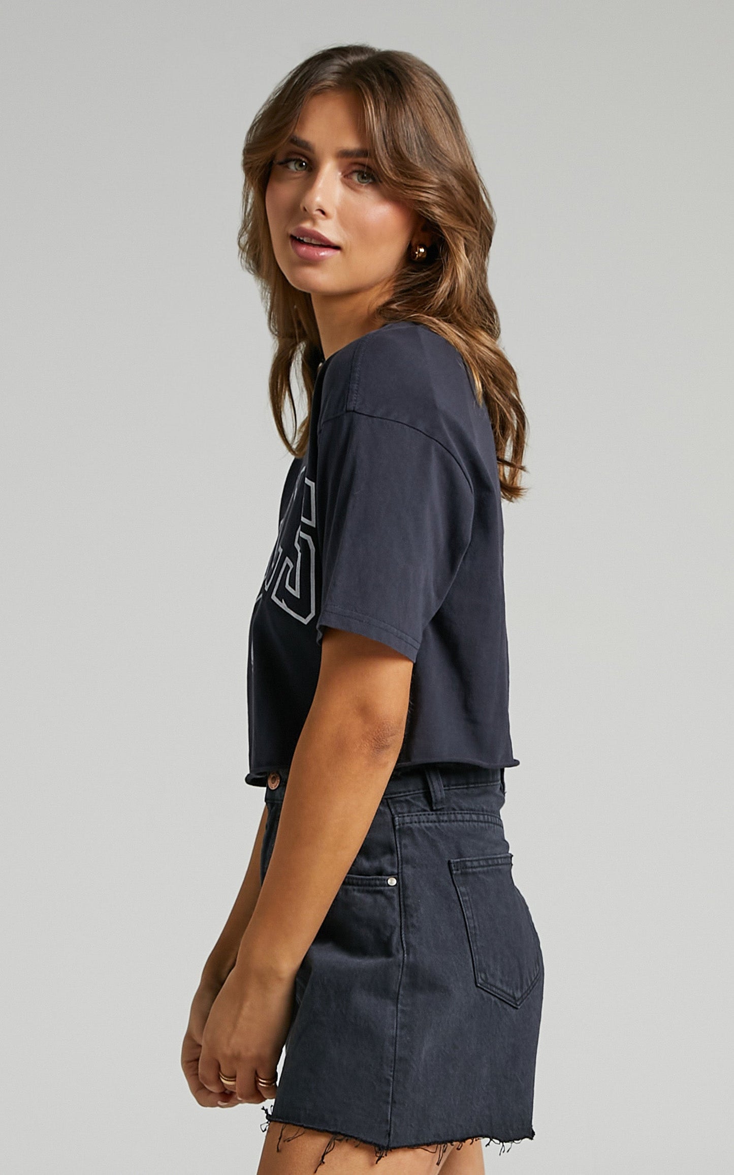 Mitchell & Ness - Chop vintage Chicago Bulls Logo Tee in Faded Black